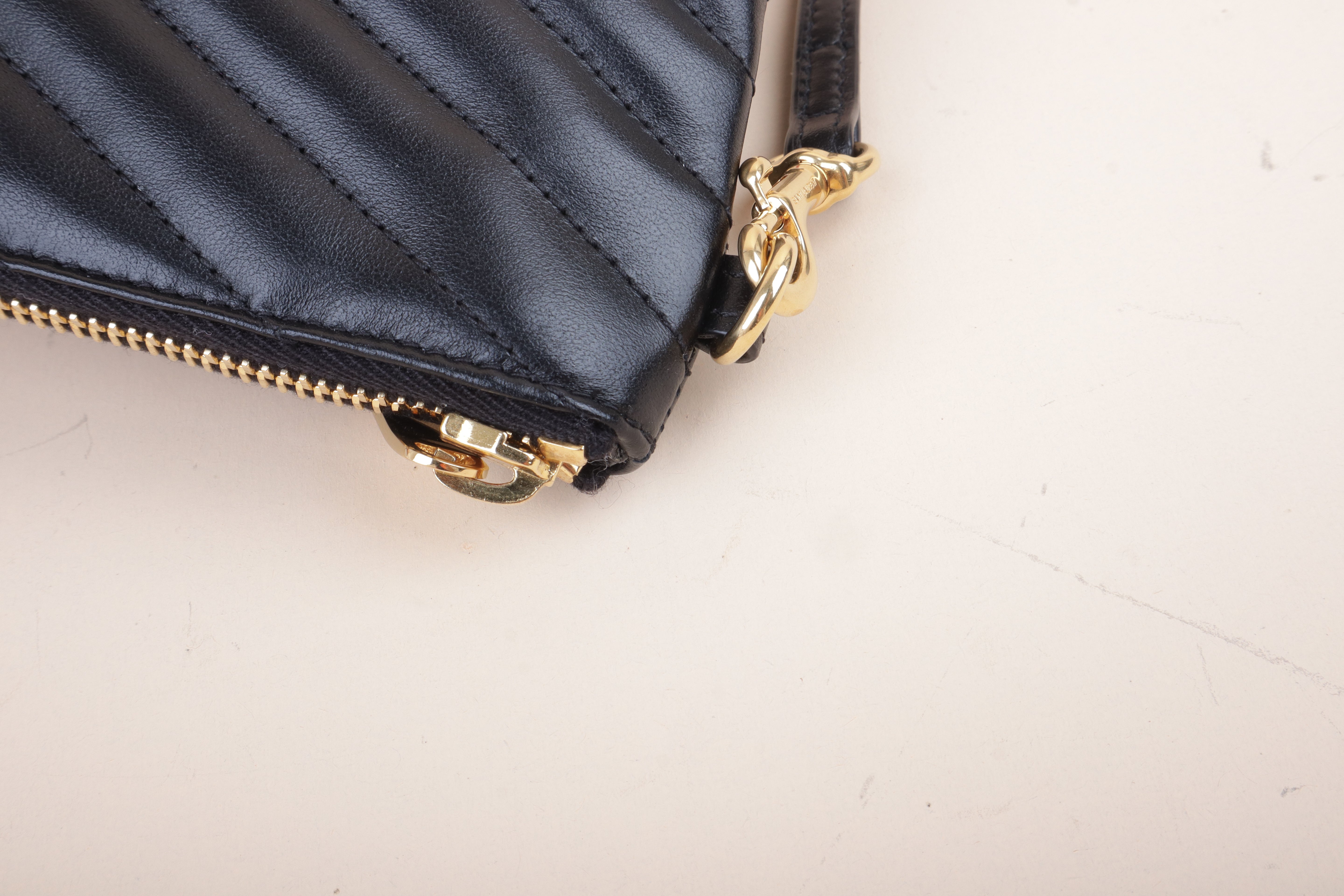 YSL Black Cassandra A5 Pouch