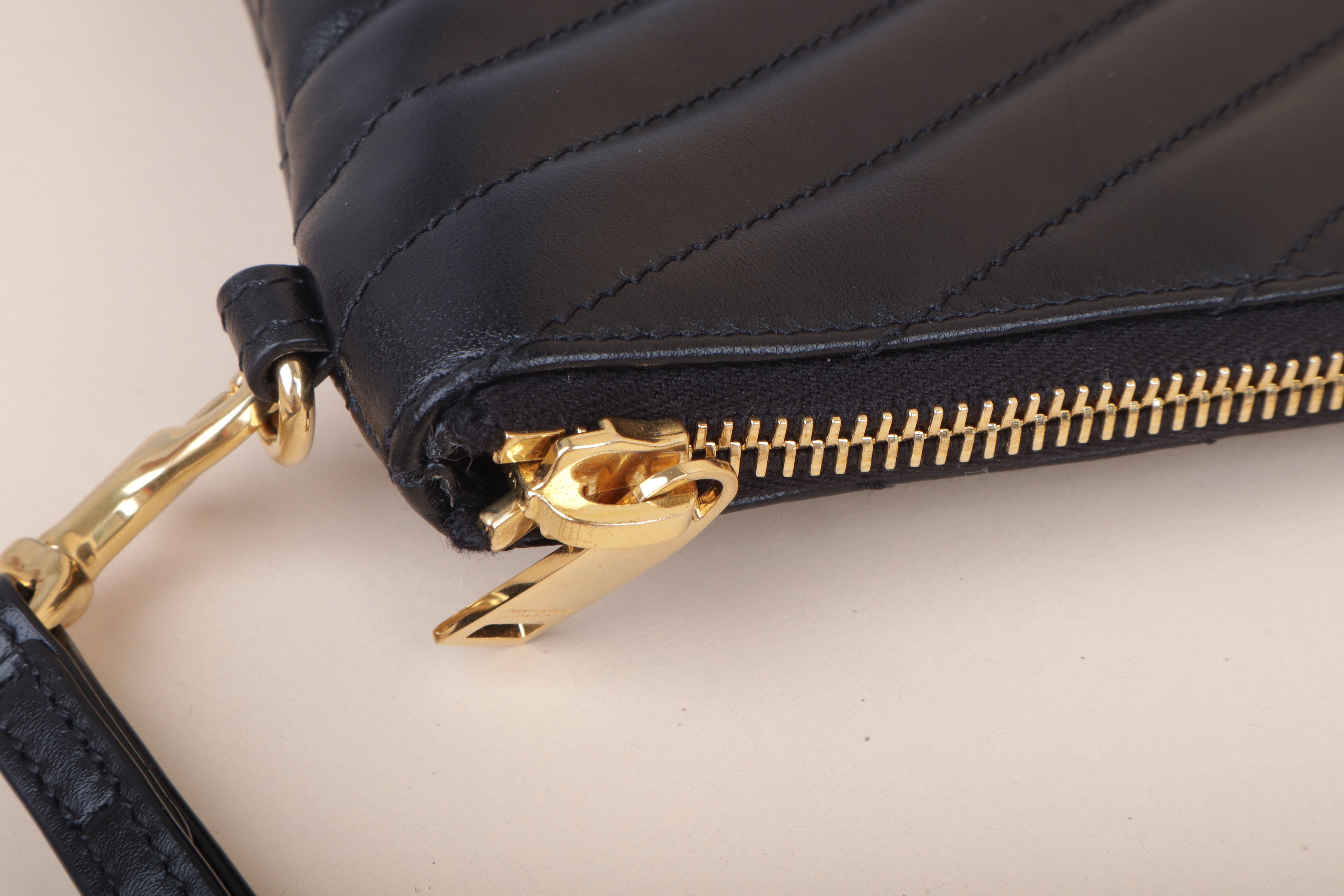 YSL Black Cassandra A5 Pouch