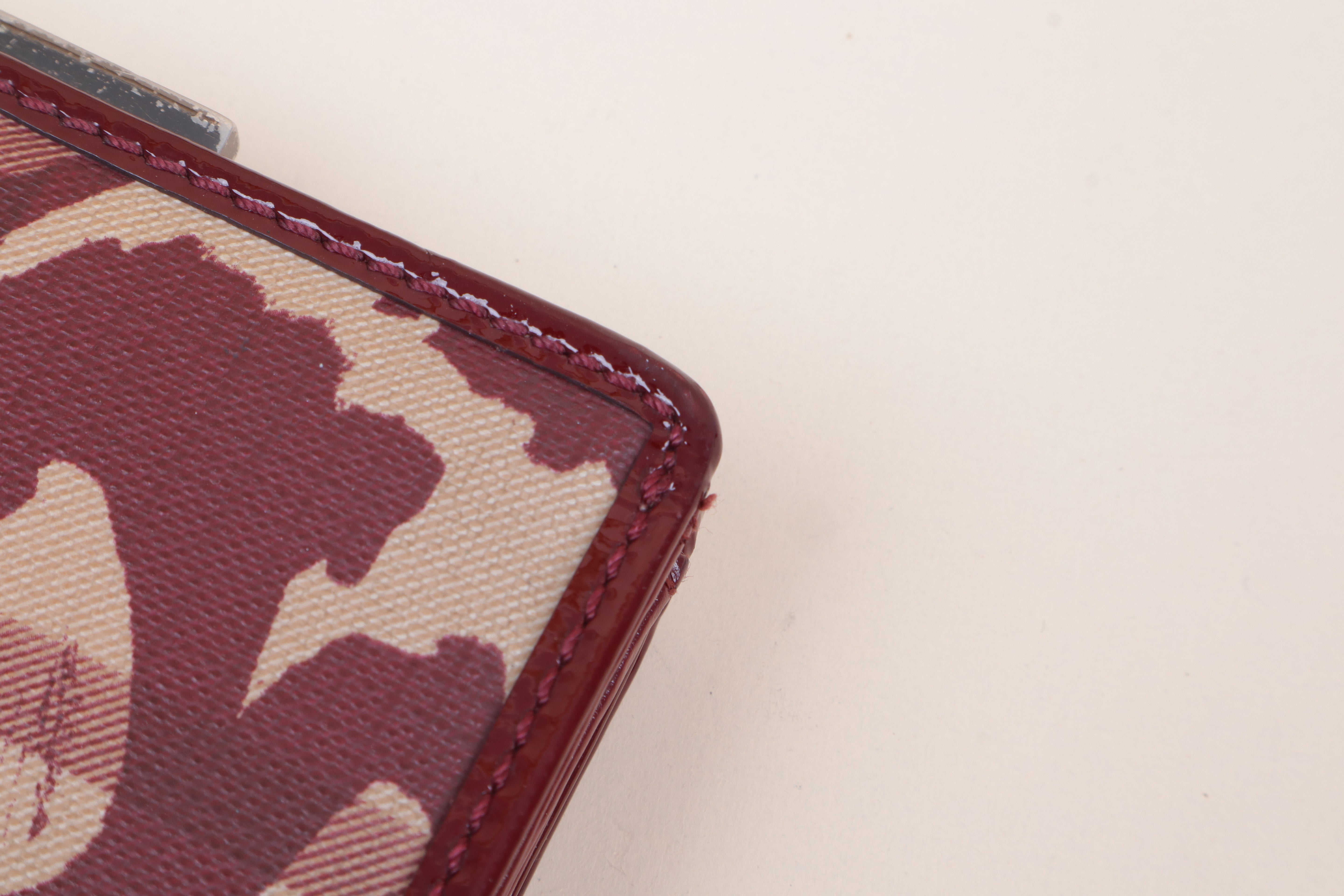 Burberry Berry Red Nova Check Heart Compact Wallet