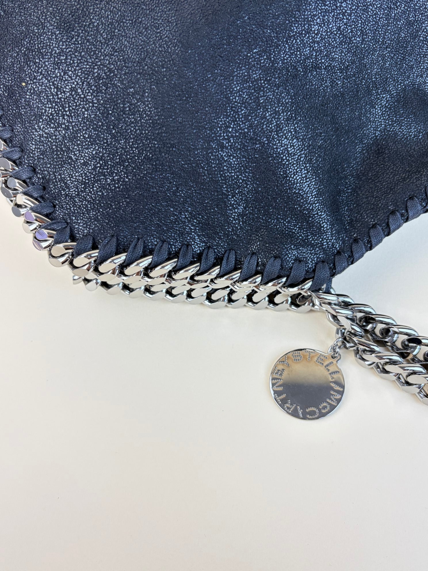 Stella McCartney Black Falabella fold over silver & gold