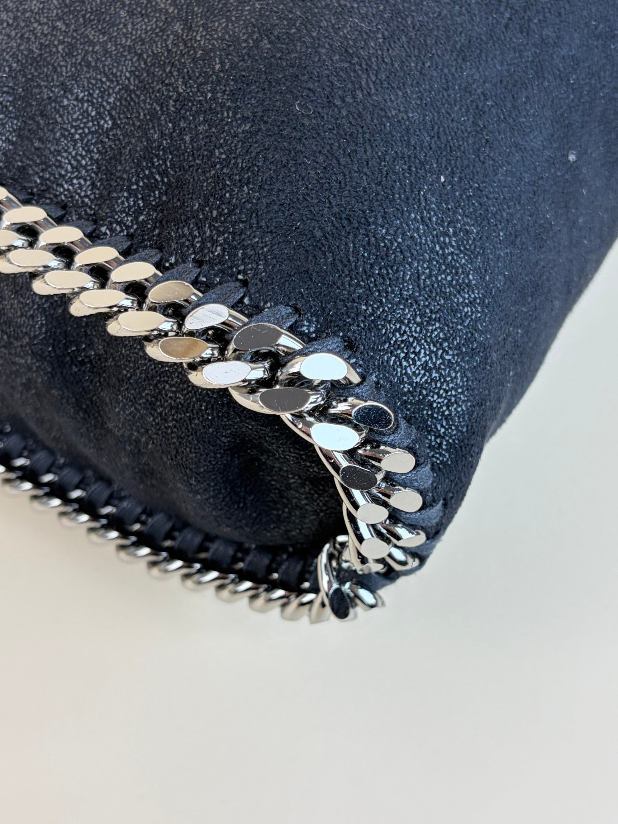Stella McCartney Black Falabella fold over silver & gold