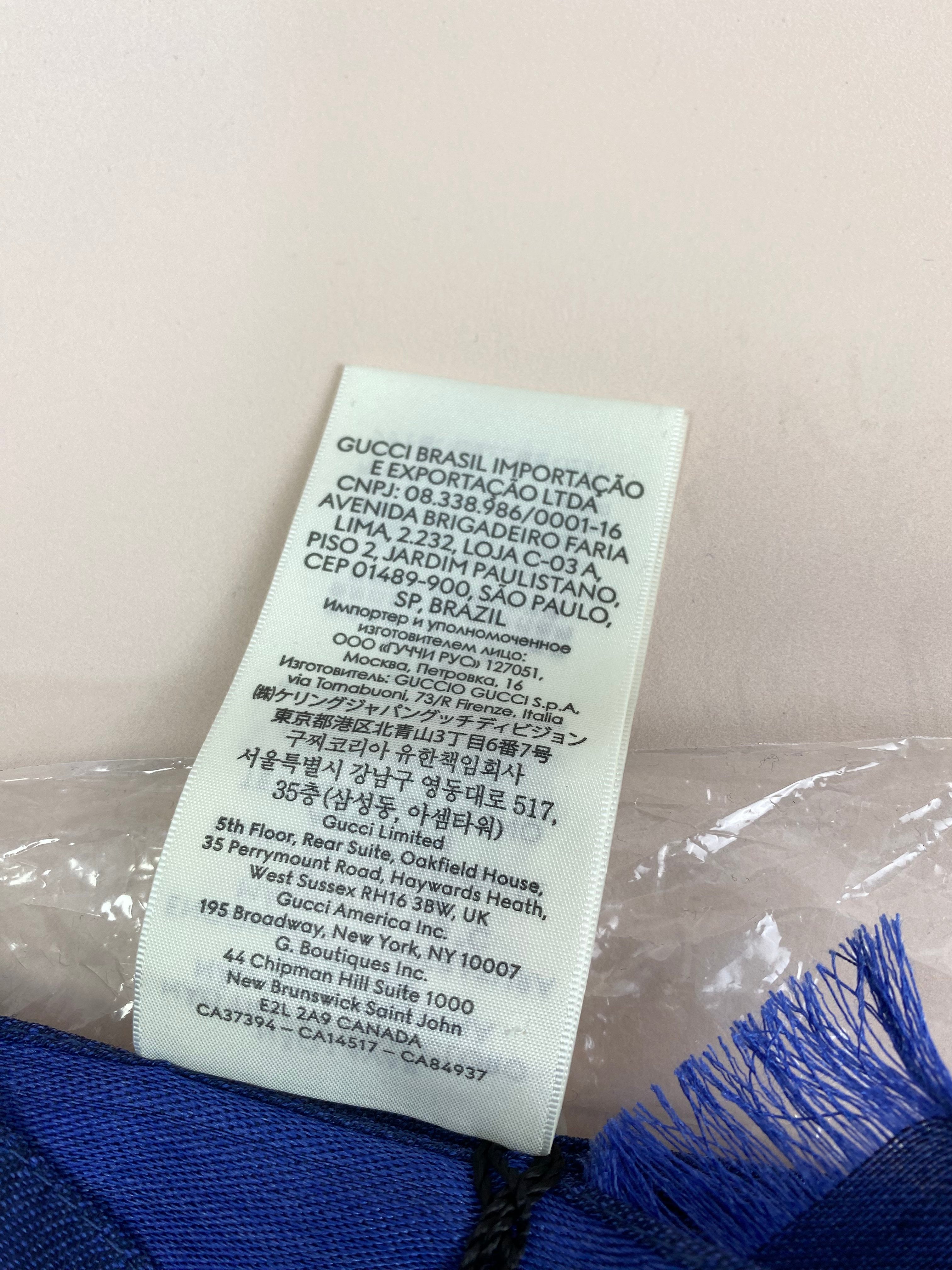 Gucci Blue GG Scarf