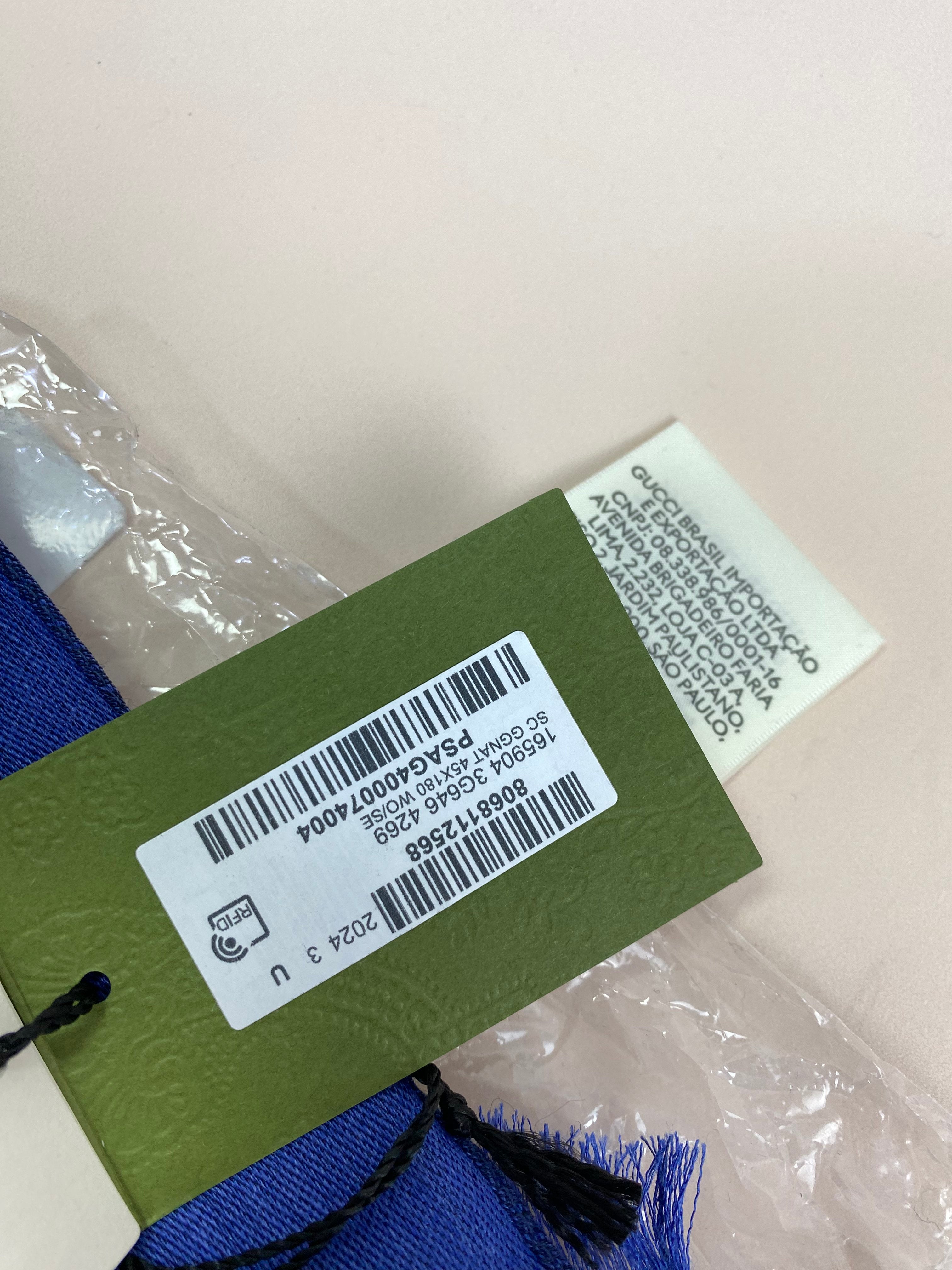 Gucci Blue GG Scarf