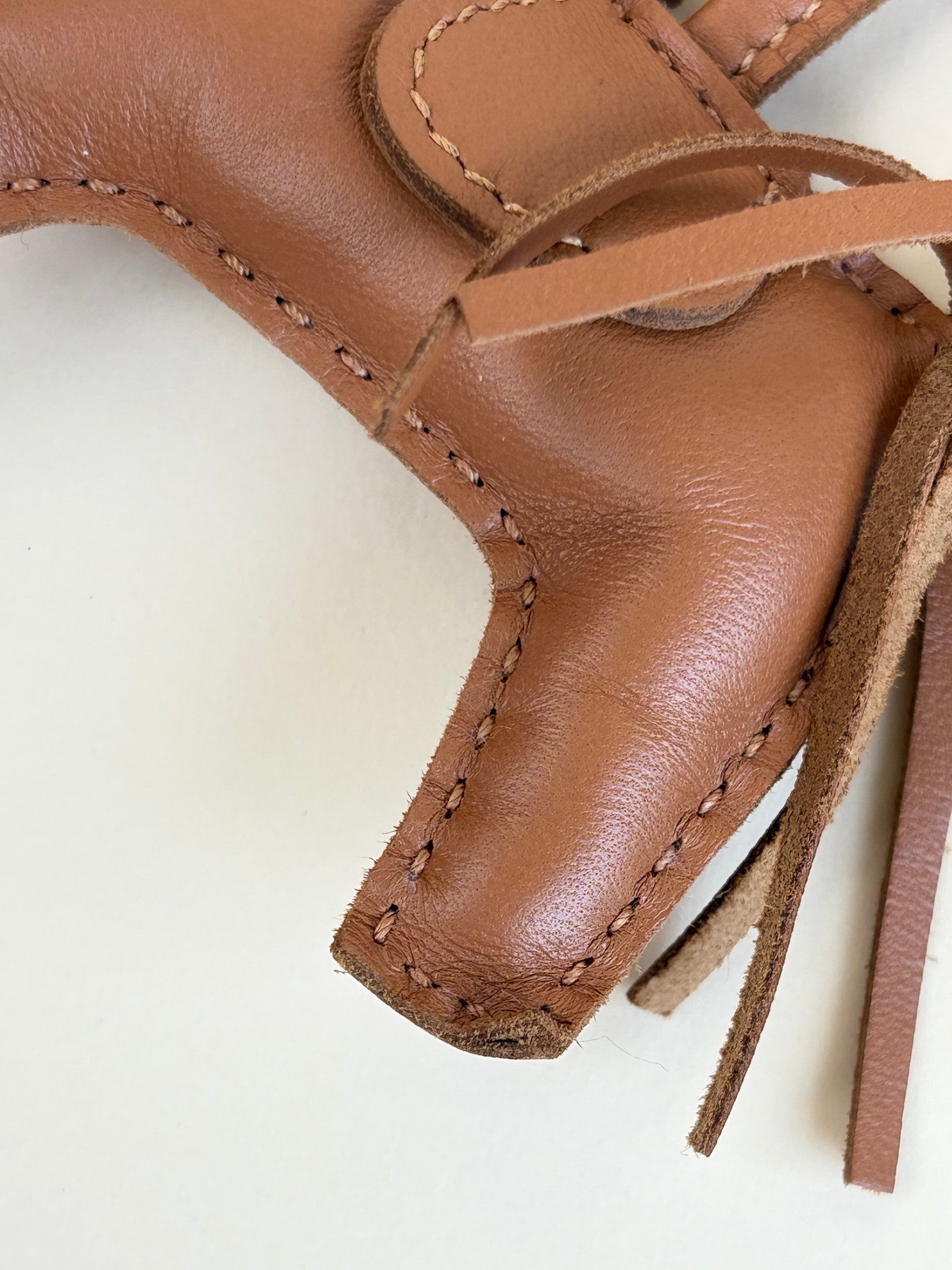Hermes lambskin gold rodeo pm horse bag charm