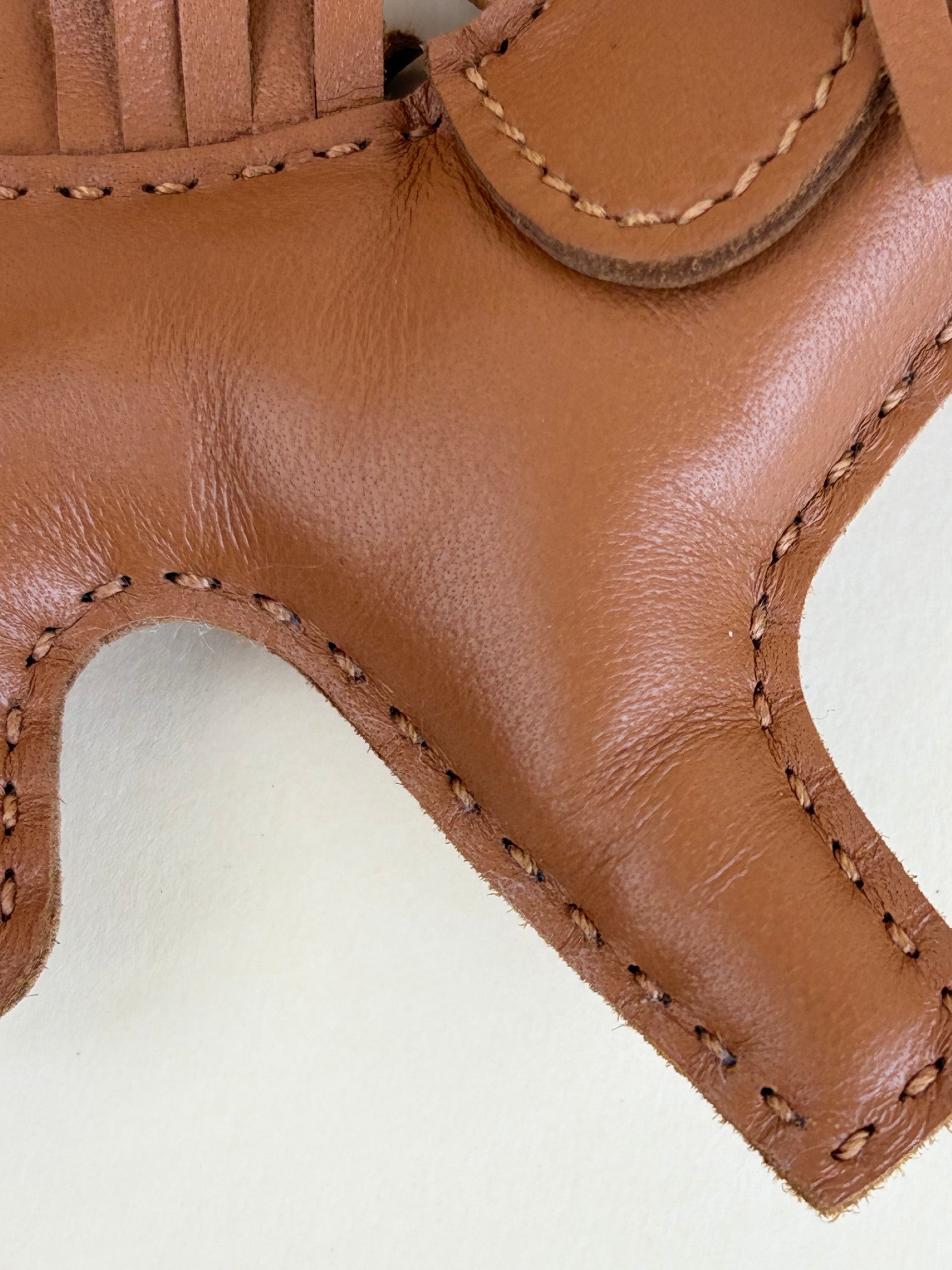 Hermes lambskin gold rodeo pm horse bag charm