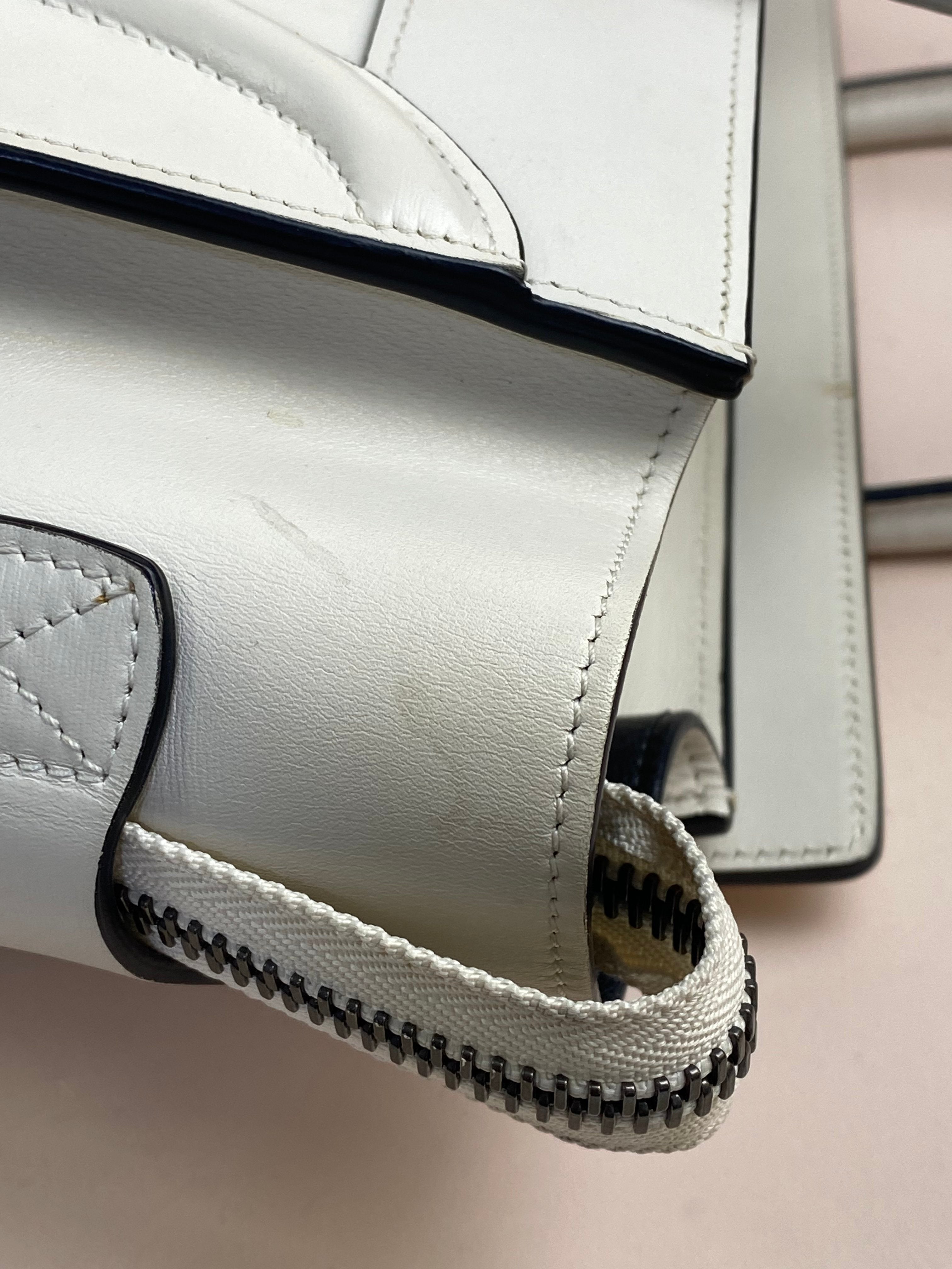 Celine Off White Micro Luggage Tote Bag