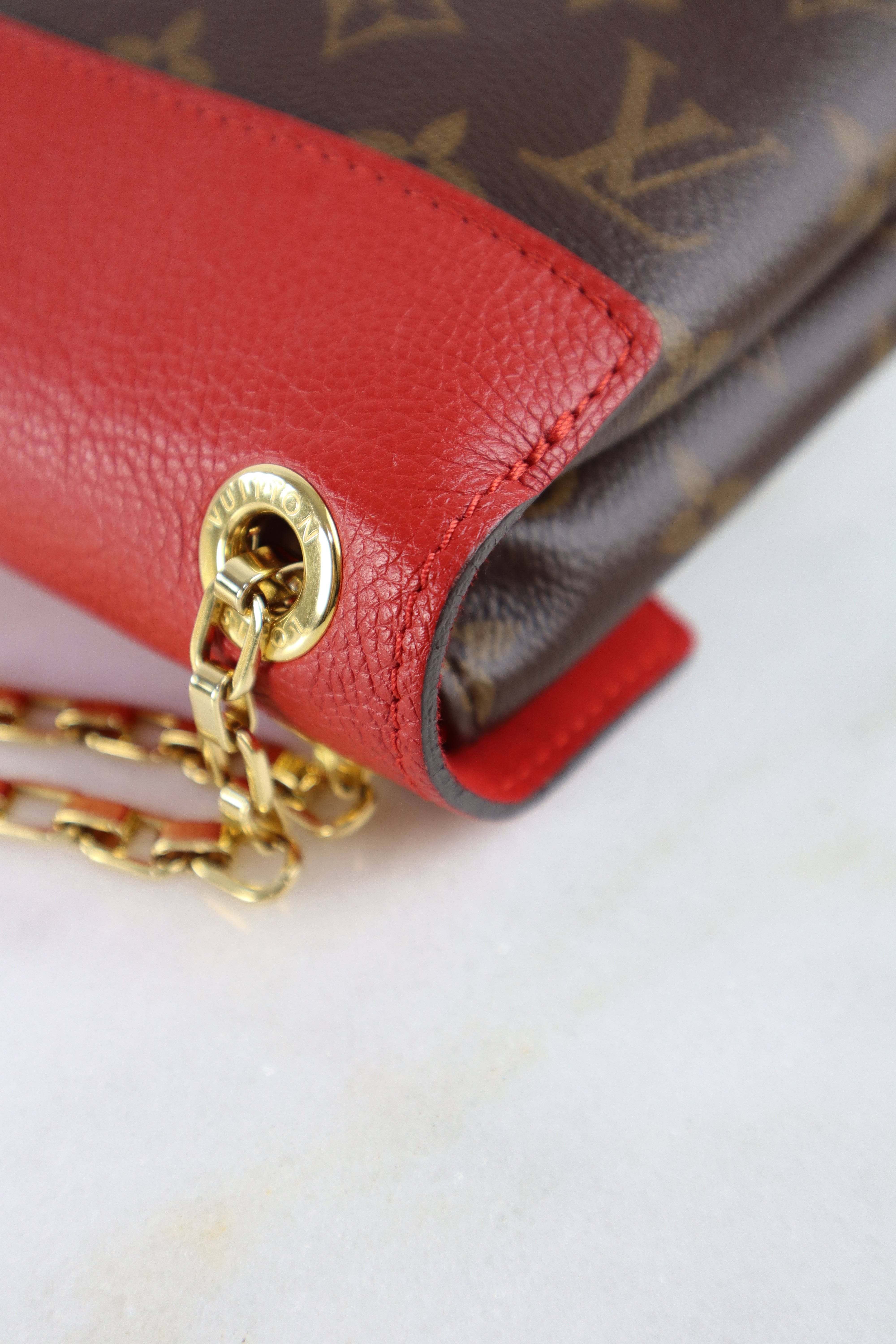 Louis Vuitton Monogram Red Pallas Chain Shoulder Bag