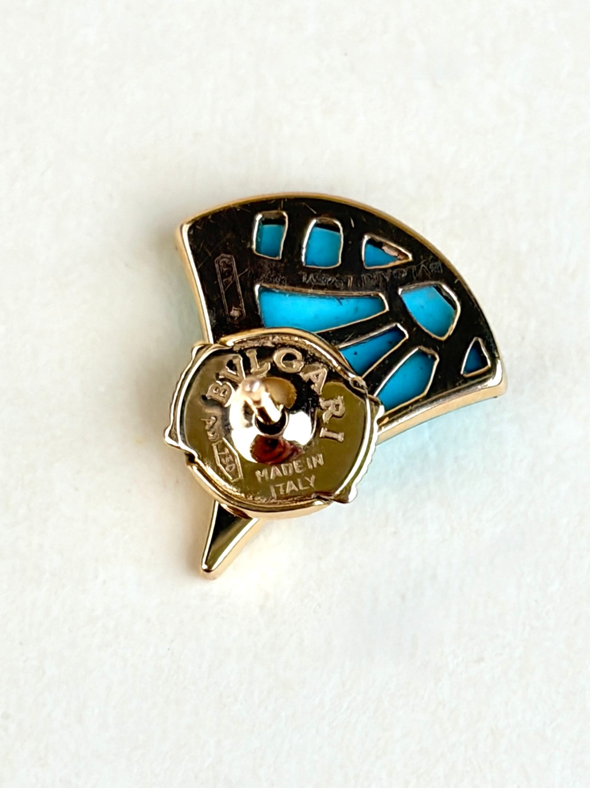 Bvlgari 18K Rose Gold with turquoise and pave diamonds earrings  Earrings