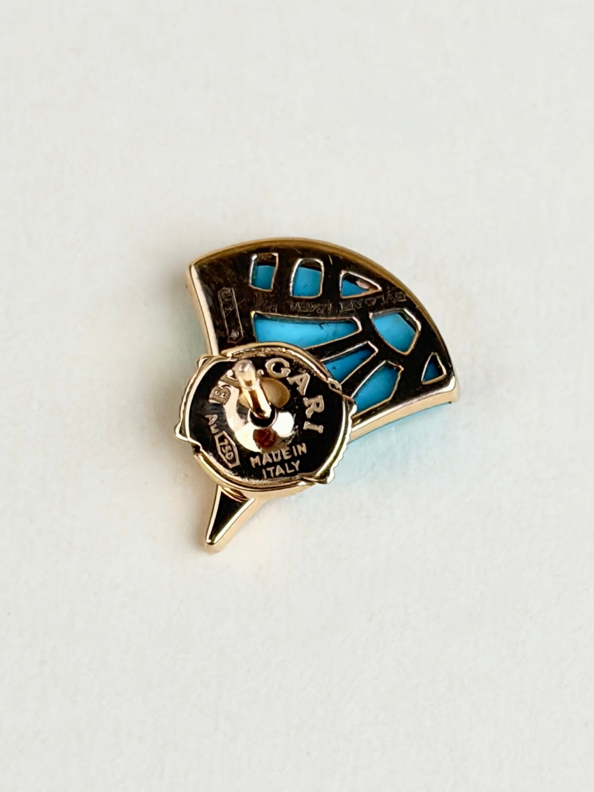 Bvlgari 18K Rose Gold with turquoise and pave diamonds earrings  Earrings