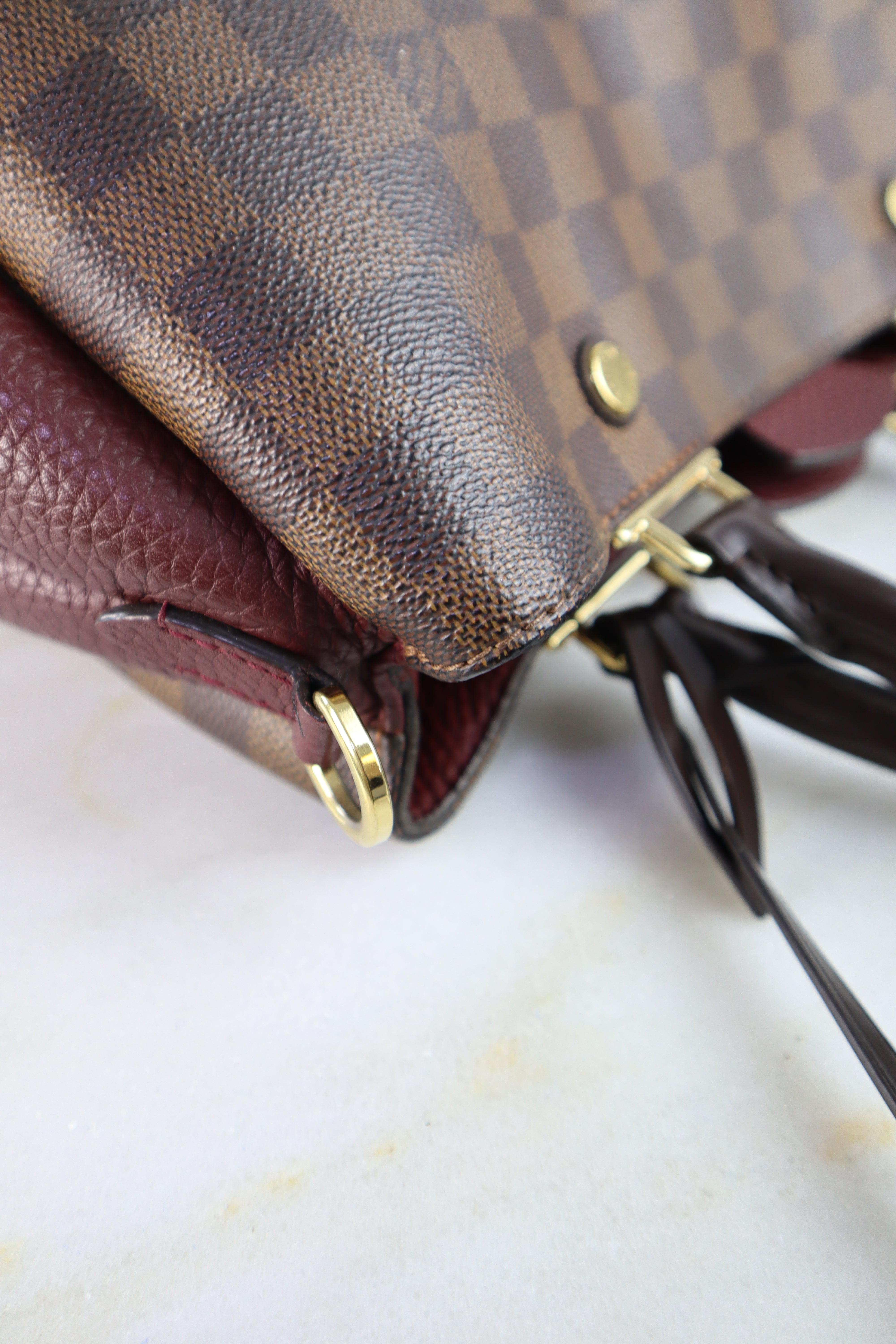 Louis Vuitton Damier Ebene  Bordeaux  Brittany Bag W/ Strap