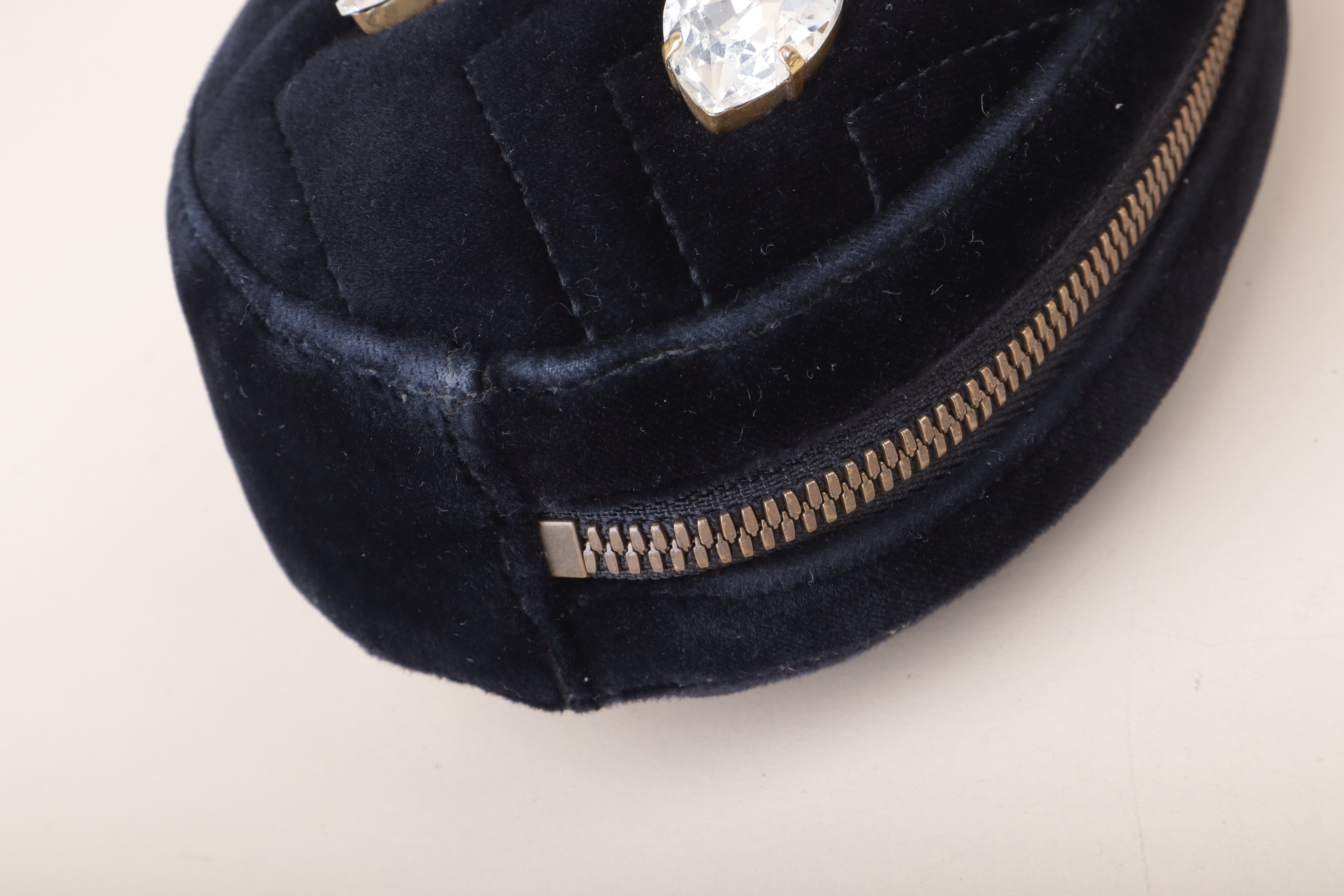 Gucci Black marquise Velvet Marmont Mini Belt Bag
