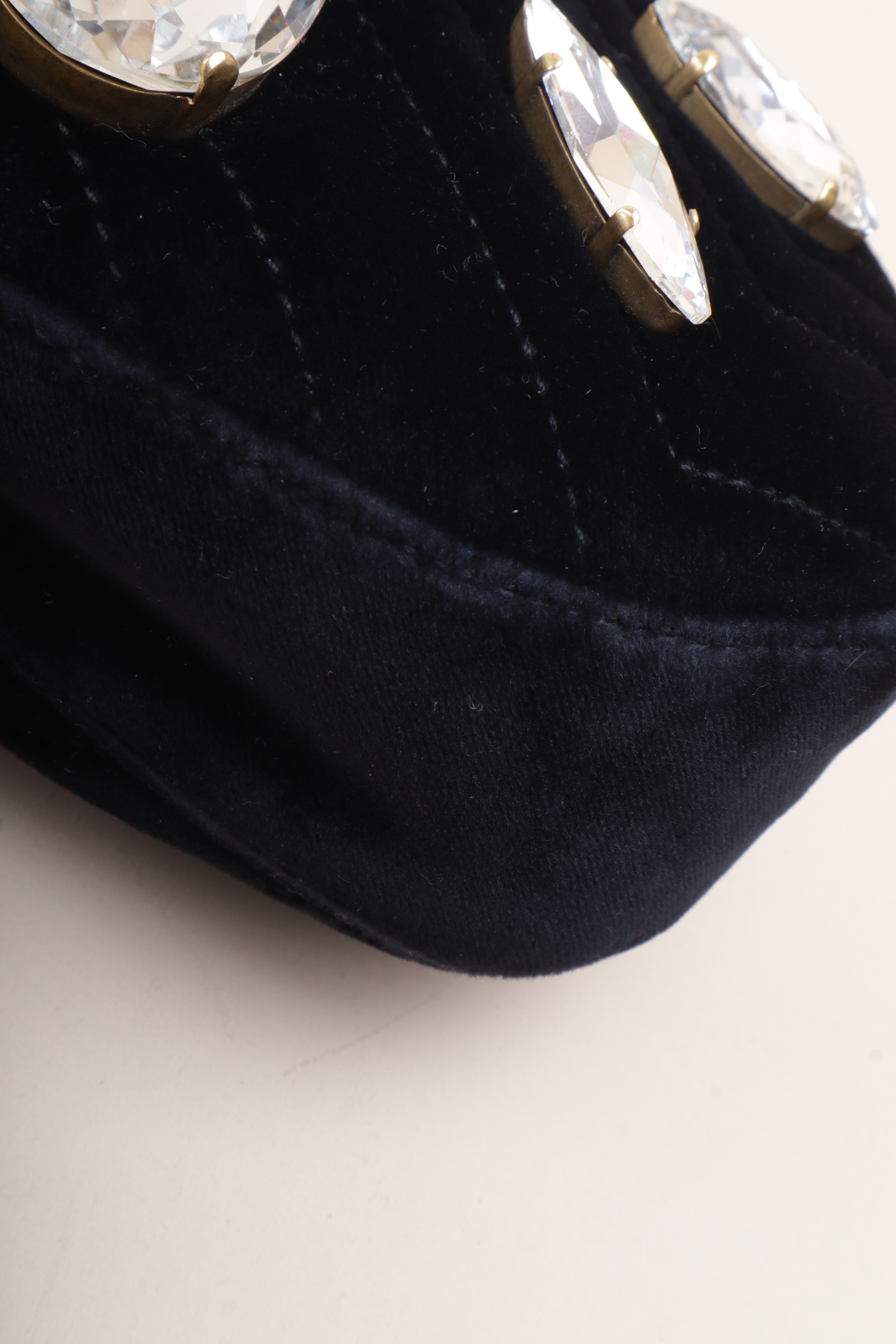 Gucci Black marquise Velvet Marmont Mini Belt Bag