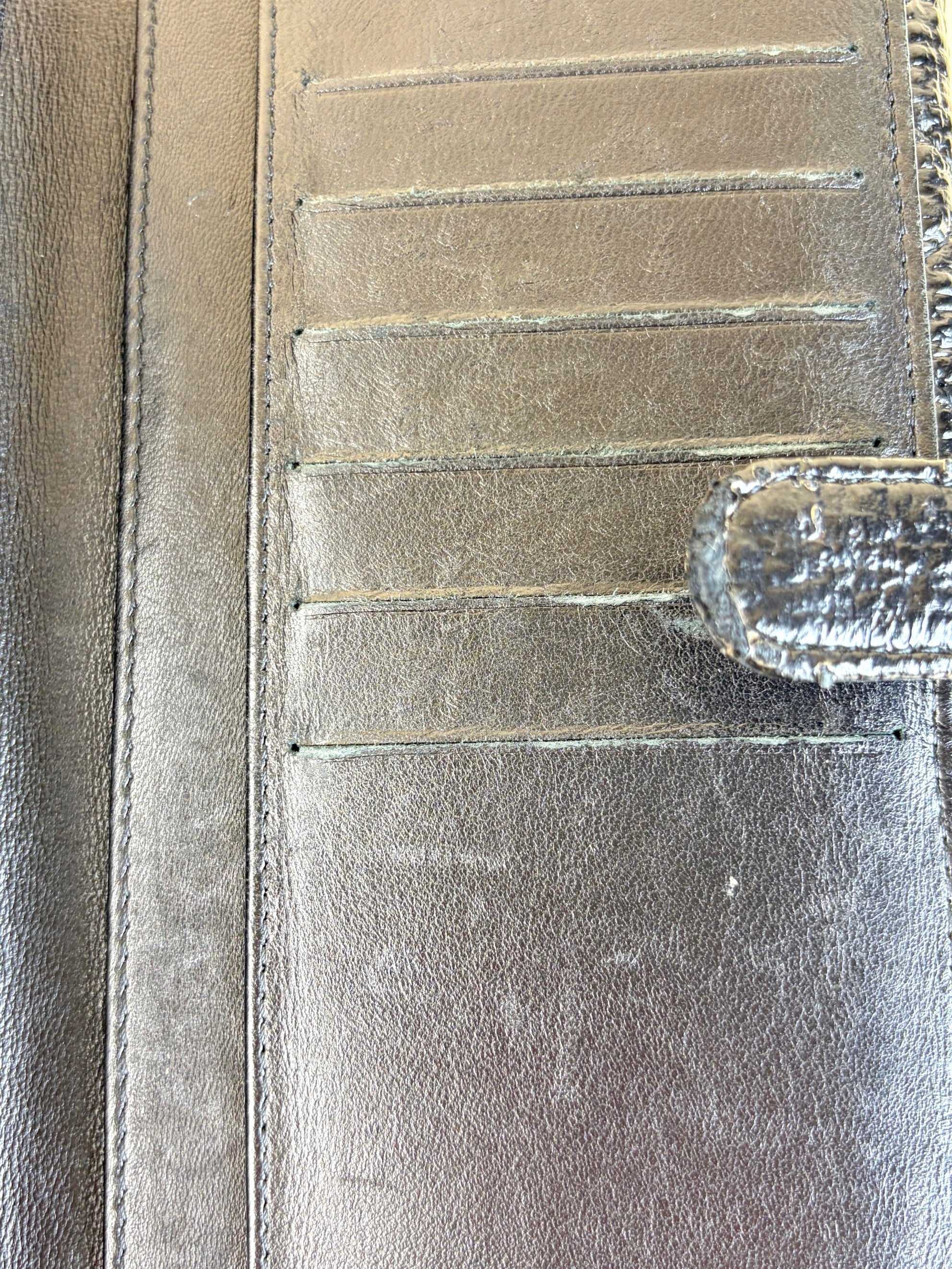 Chanel black new button bi-fold coated tweed wallet