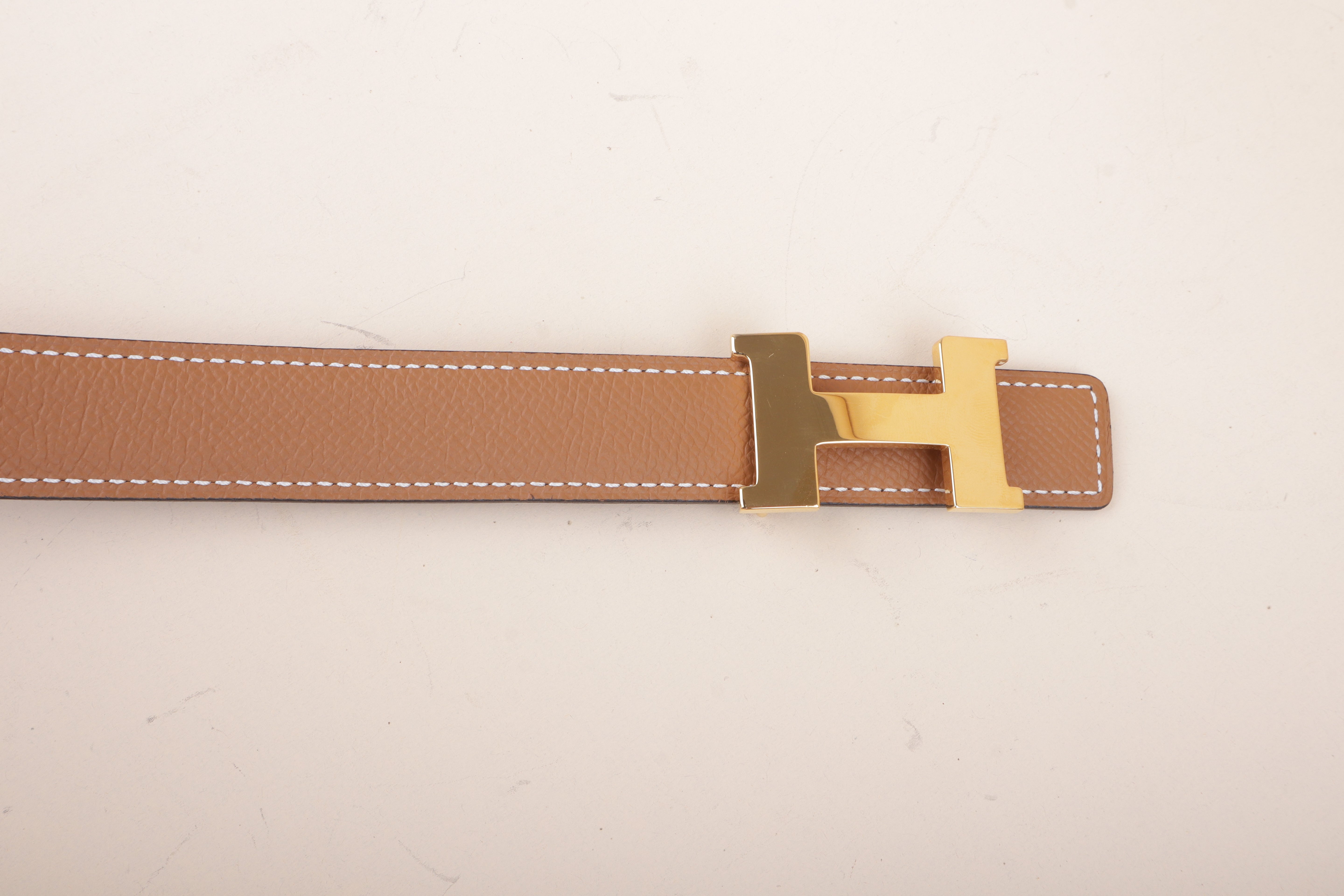 Hermes MINI Reversible Buckle Belt 24 mm black and gold