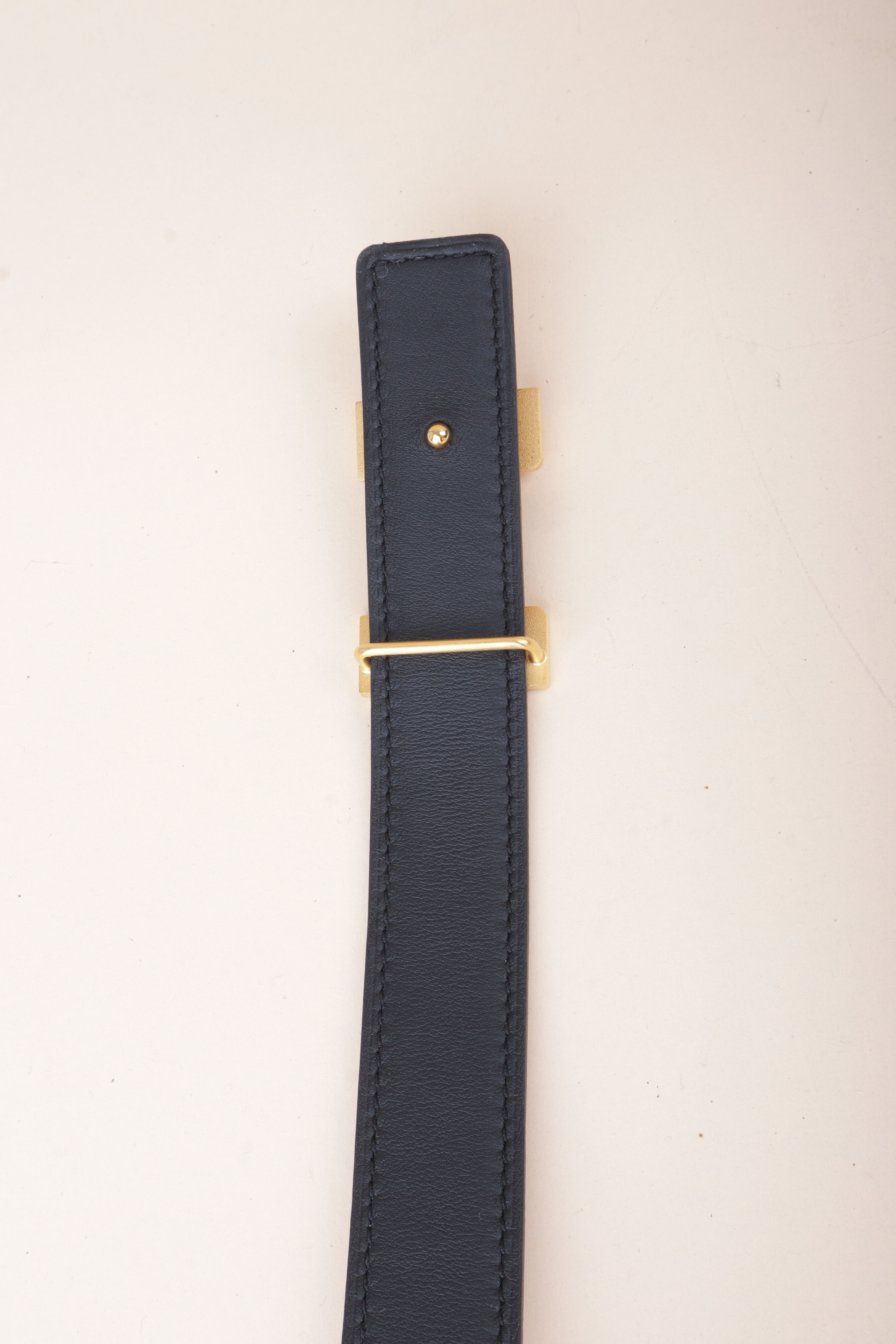 Hermes MINI Reversible Buckle Belt 24 mm black and gold