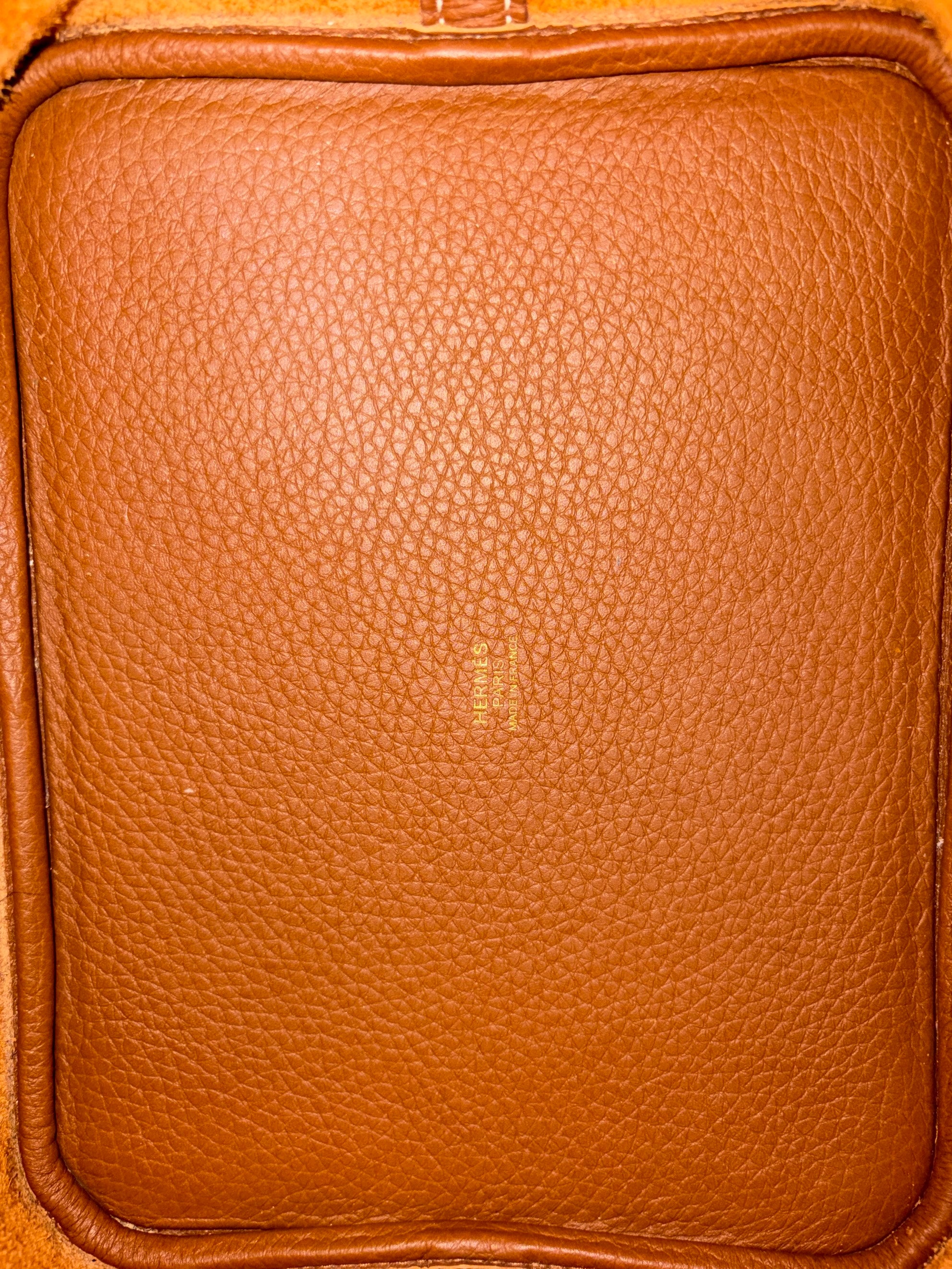 Hermes picotin 22 gold taurillon Clemence leather