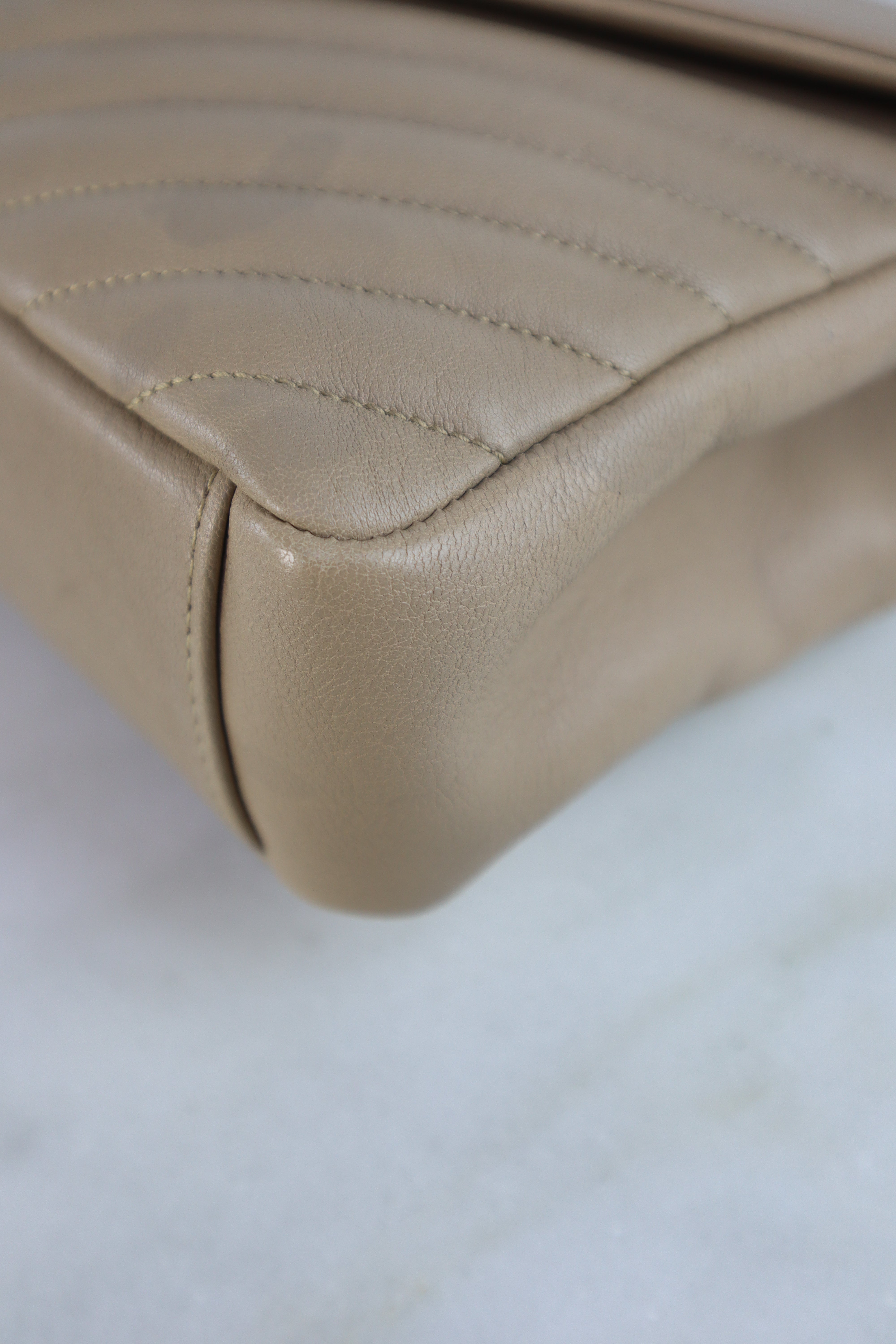 YSL Beige Matelasse Chevron Collage Medium Bag
