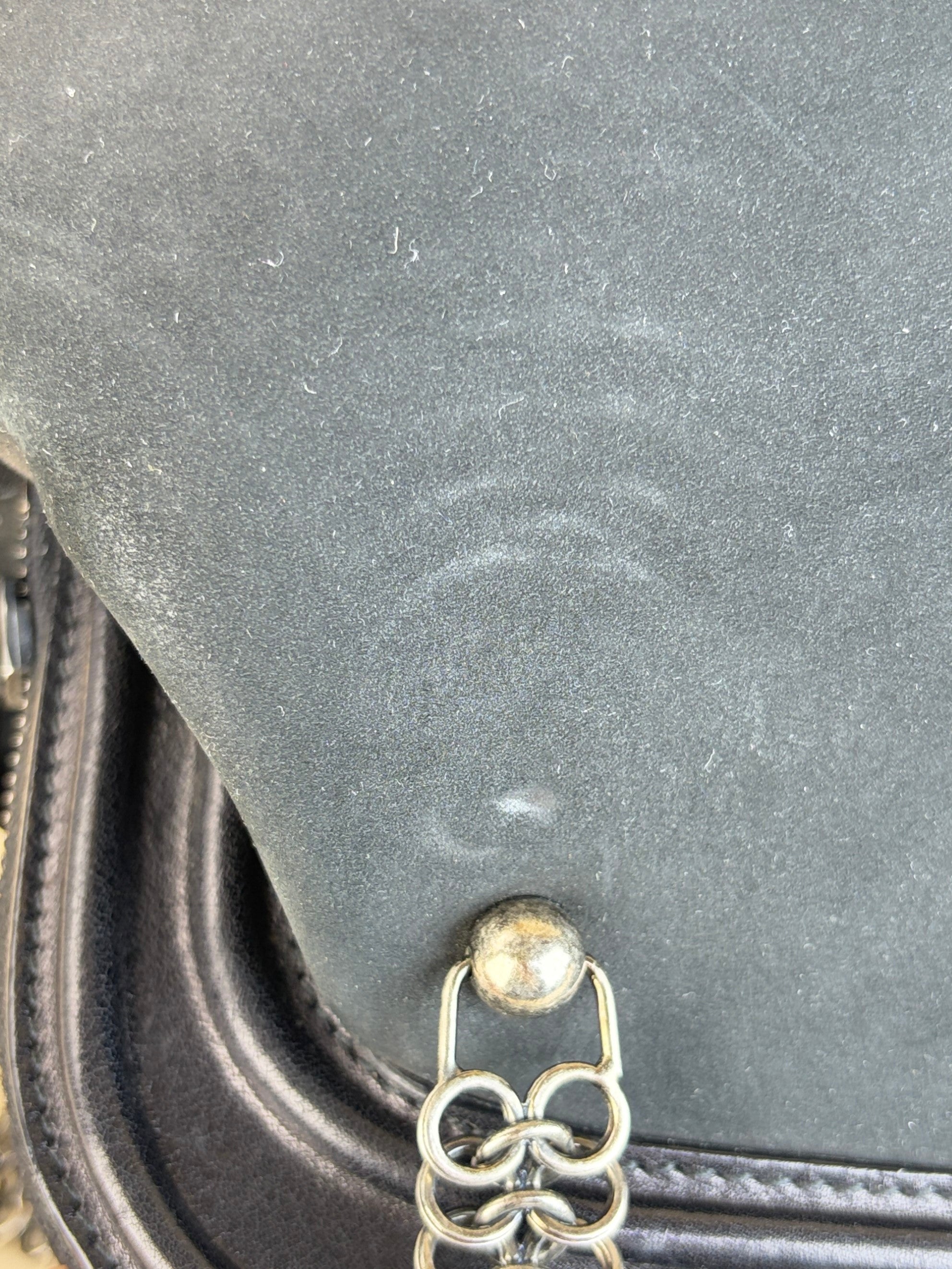 Christian Dior black Nubuck jeame frame bag