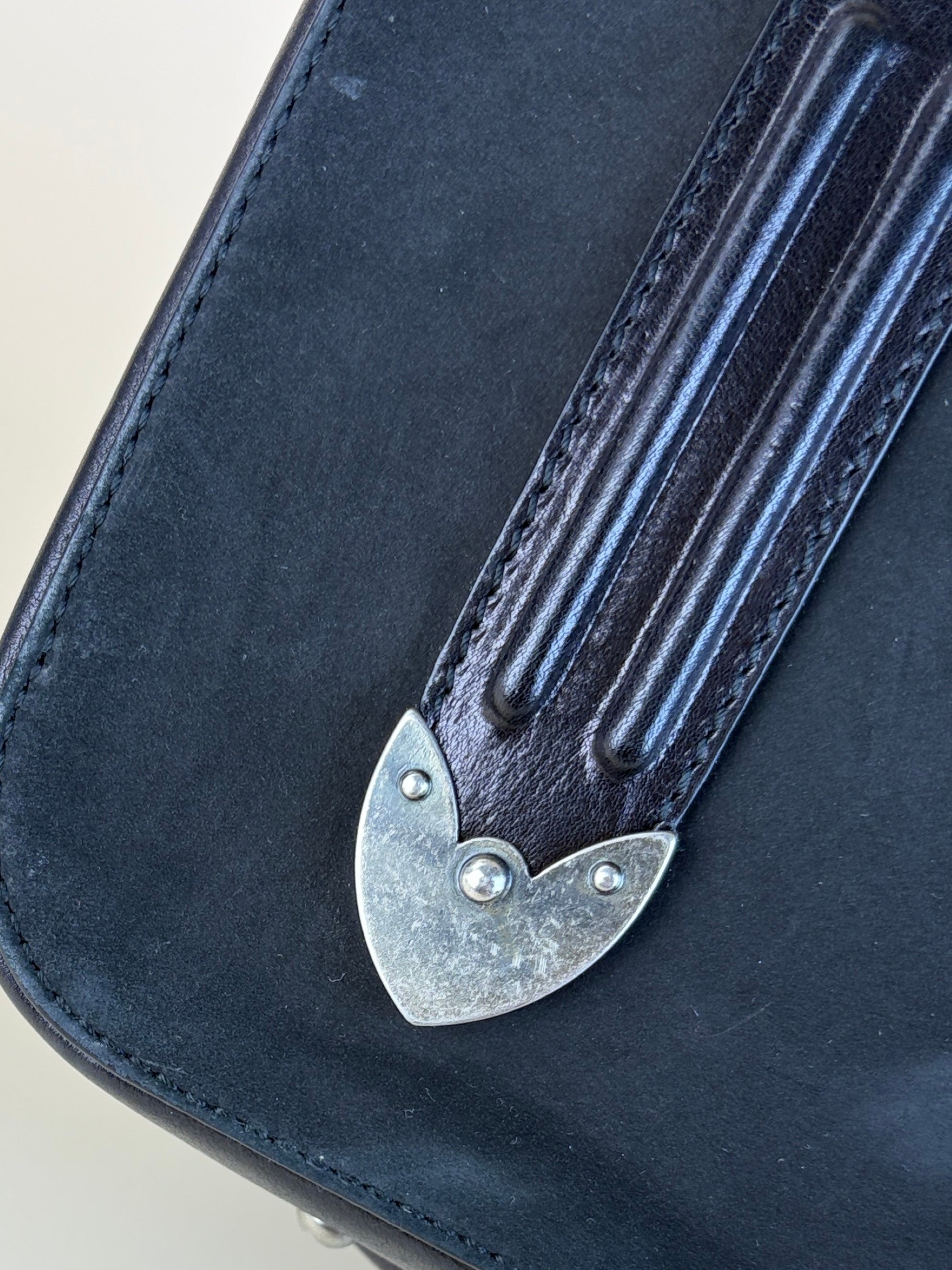 Christian Dior black Nubuck jeame frame bag