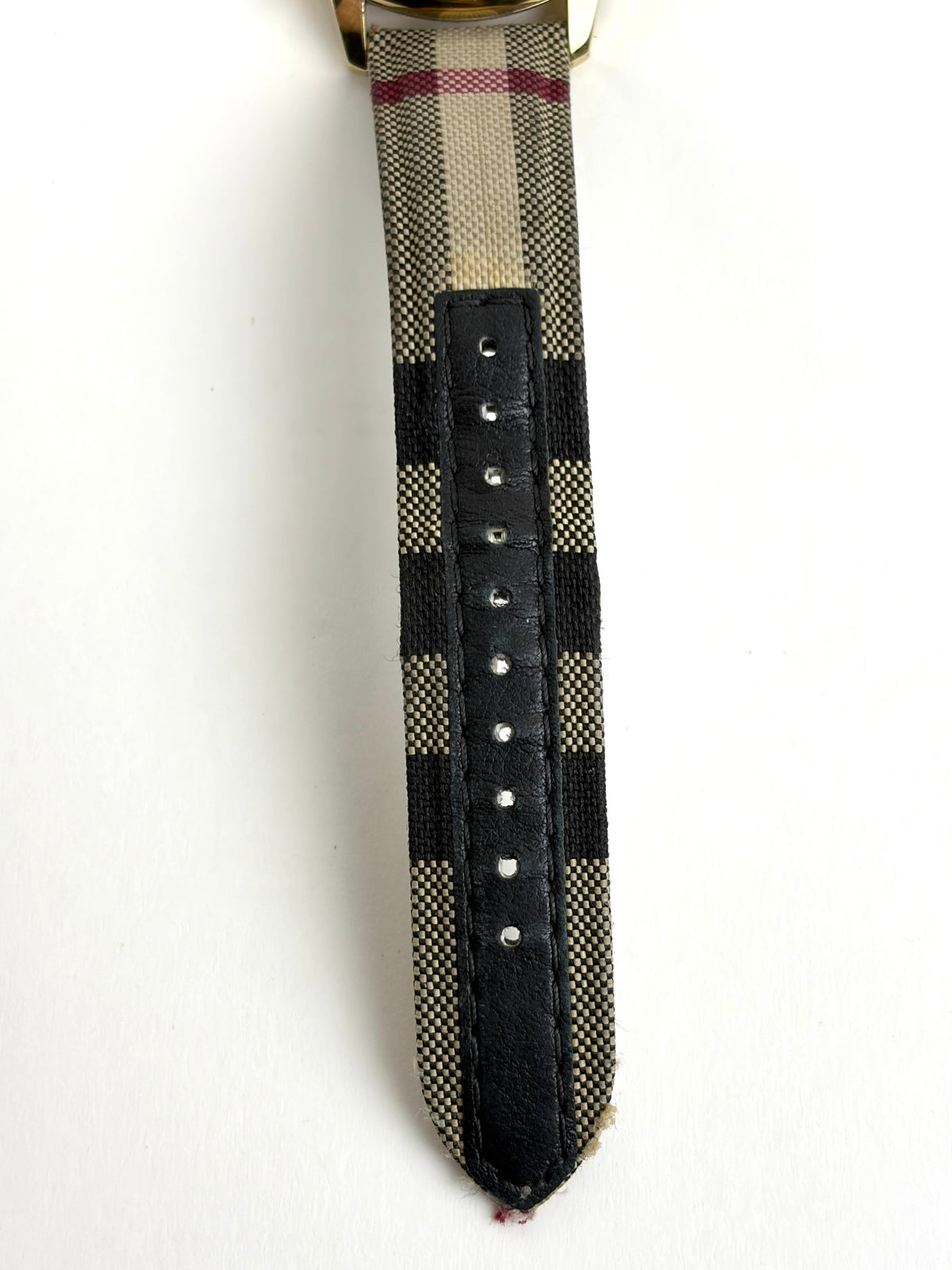 Burberry Stainless Steel case Honey Check fabric wristwatch