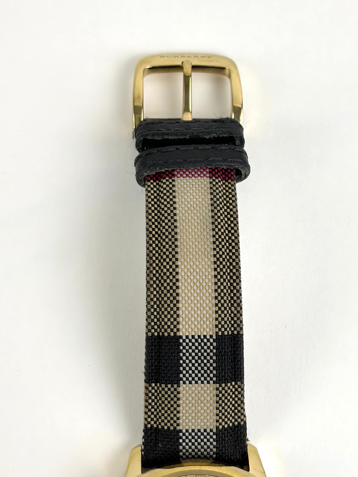 Burberry Stainless Steel case Honey Check fabric wristwatch