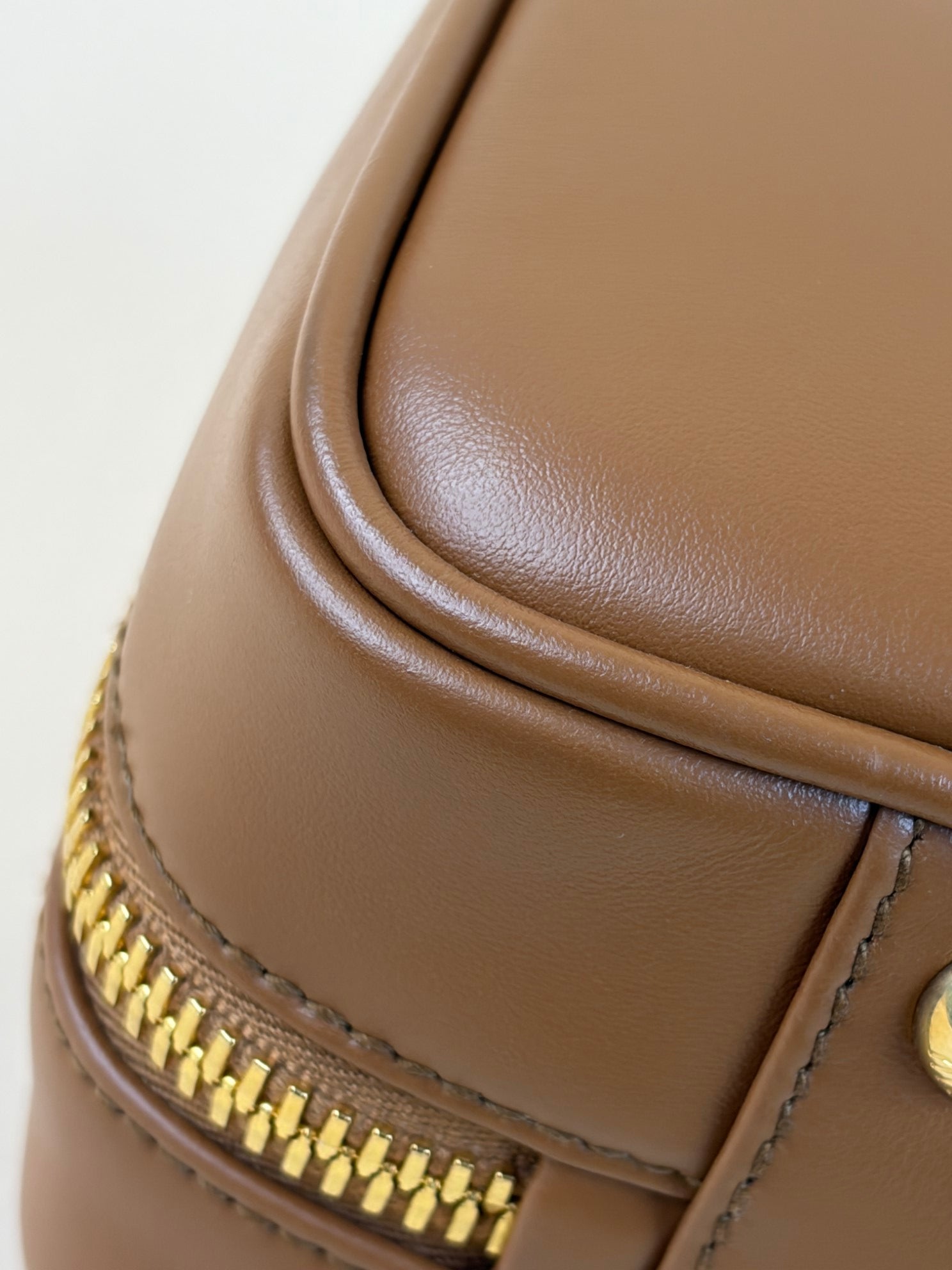 Miu Miu Cognac large Arcadie Soft Padded Bag