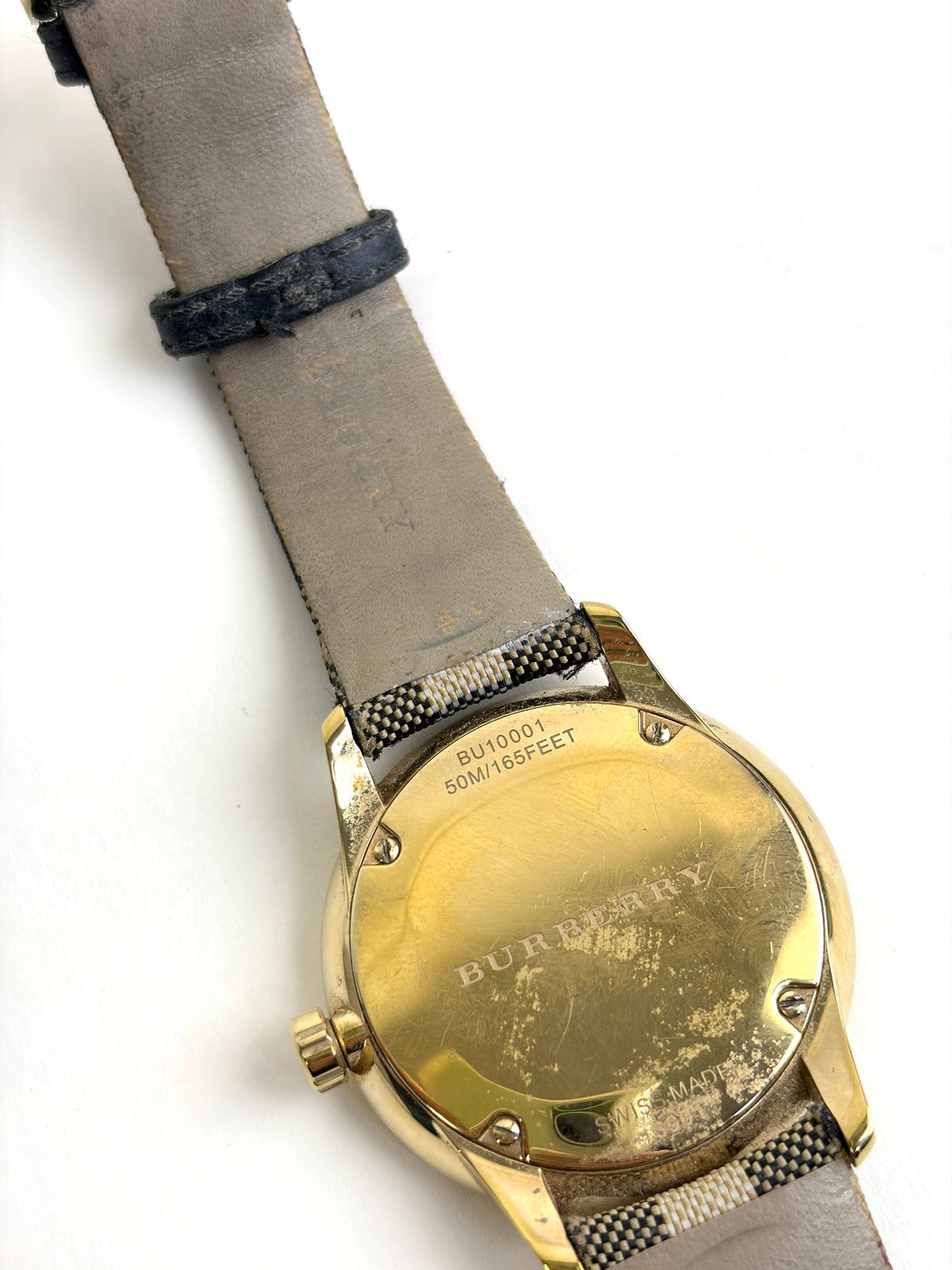 Burberry Stainless Steel case Honey Check fabric wristwatch
