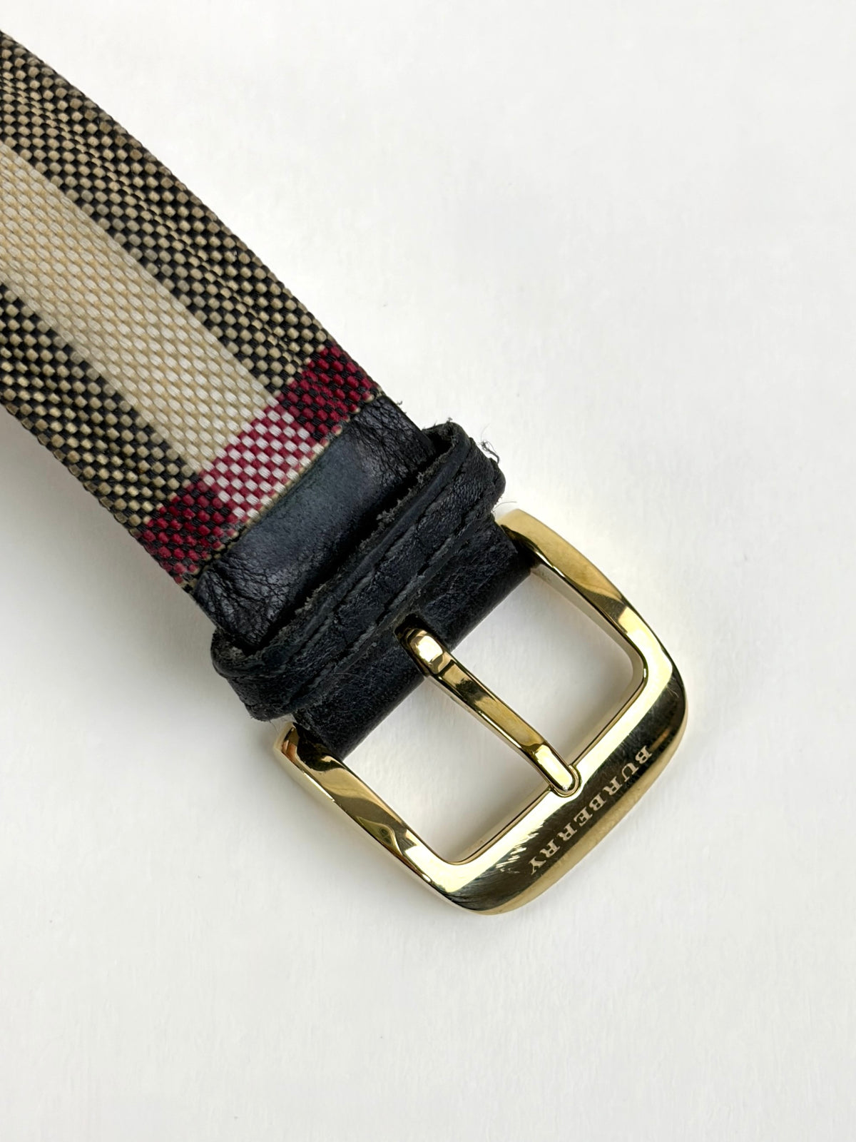 Burberry Stainless Steel case Honey Check fabric wristwatch