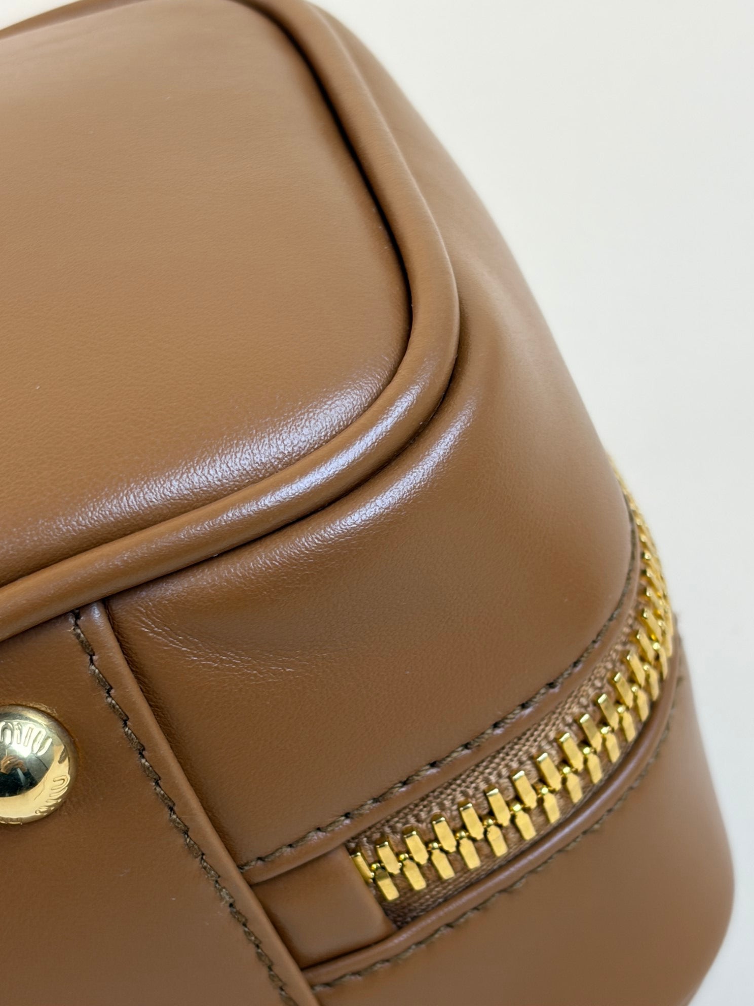 Miu Miu Cognac large Arcadie Soft Padded Bag