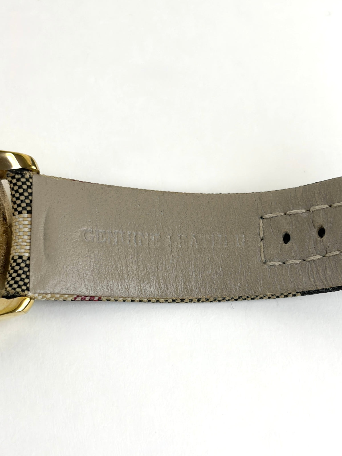 Burberry Stainless Steel case Honey Check fabric wristwatch