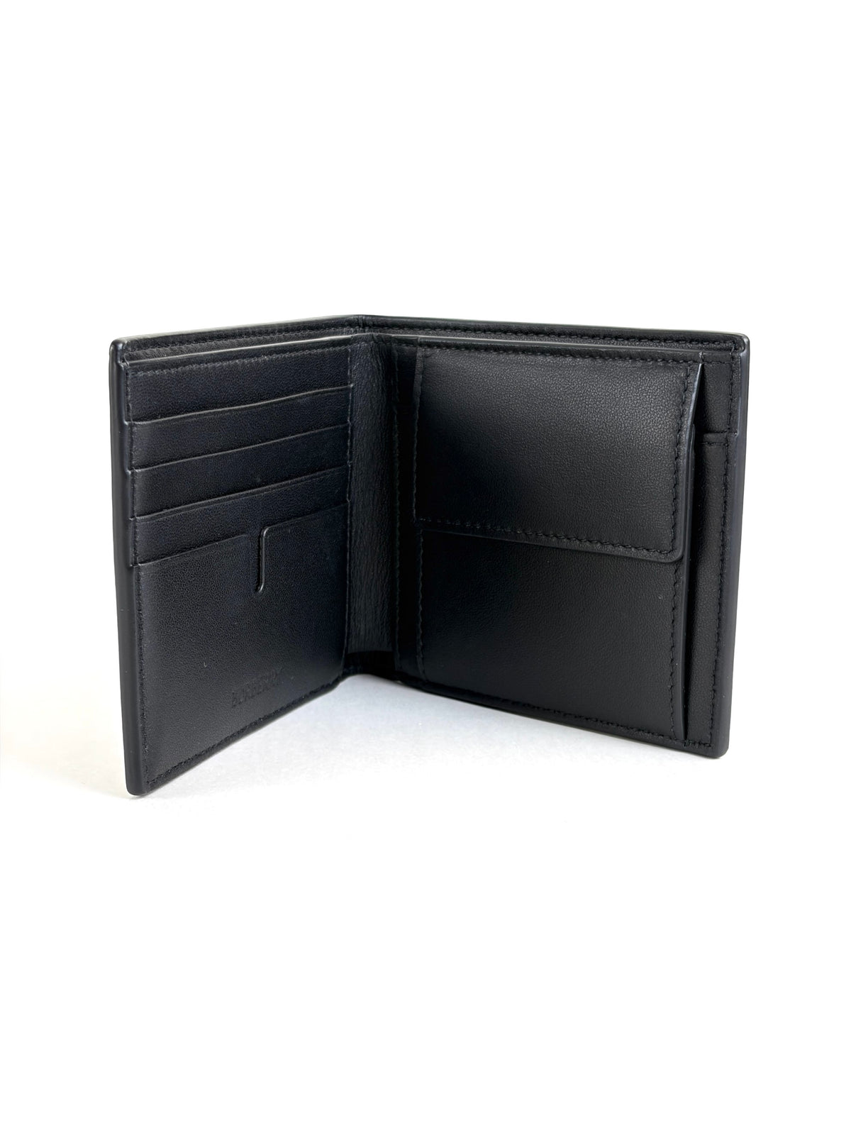 Burberry embossed check slim bifold wallet