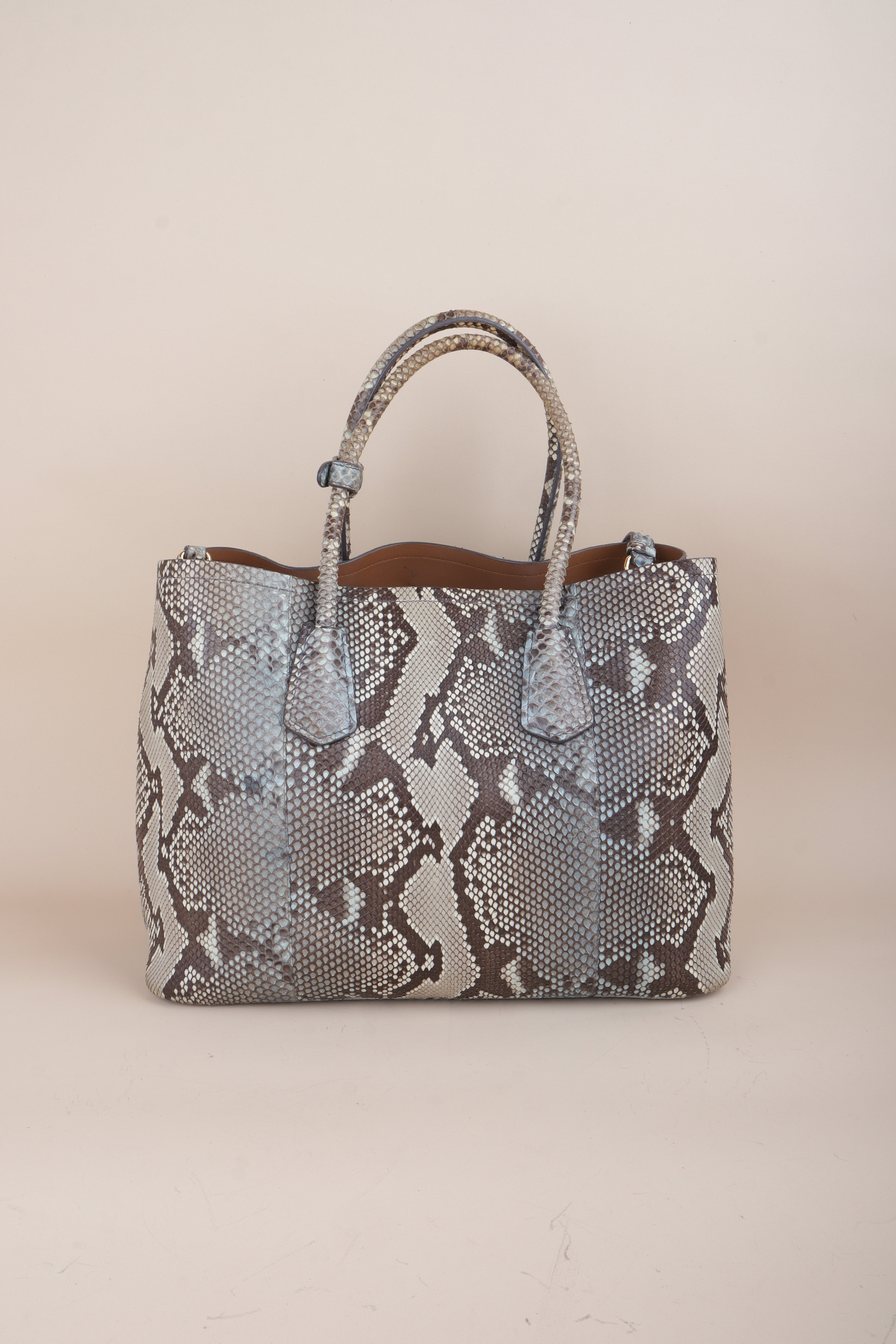 Prada large Bicolor Python tote bag