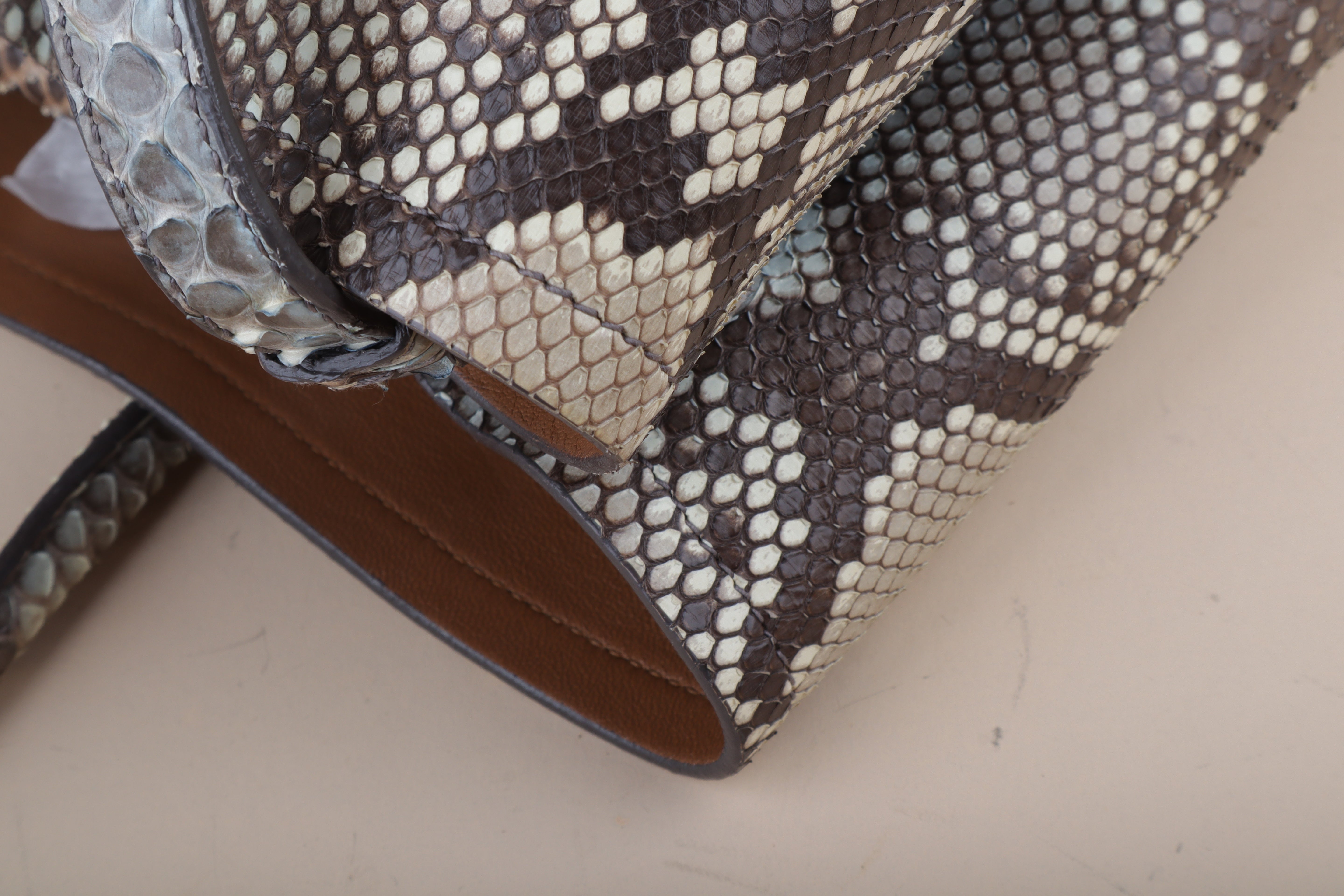 Prada large Bicolor Python tote bag