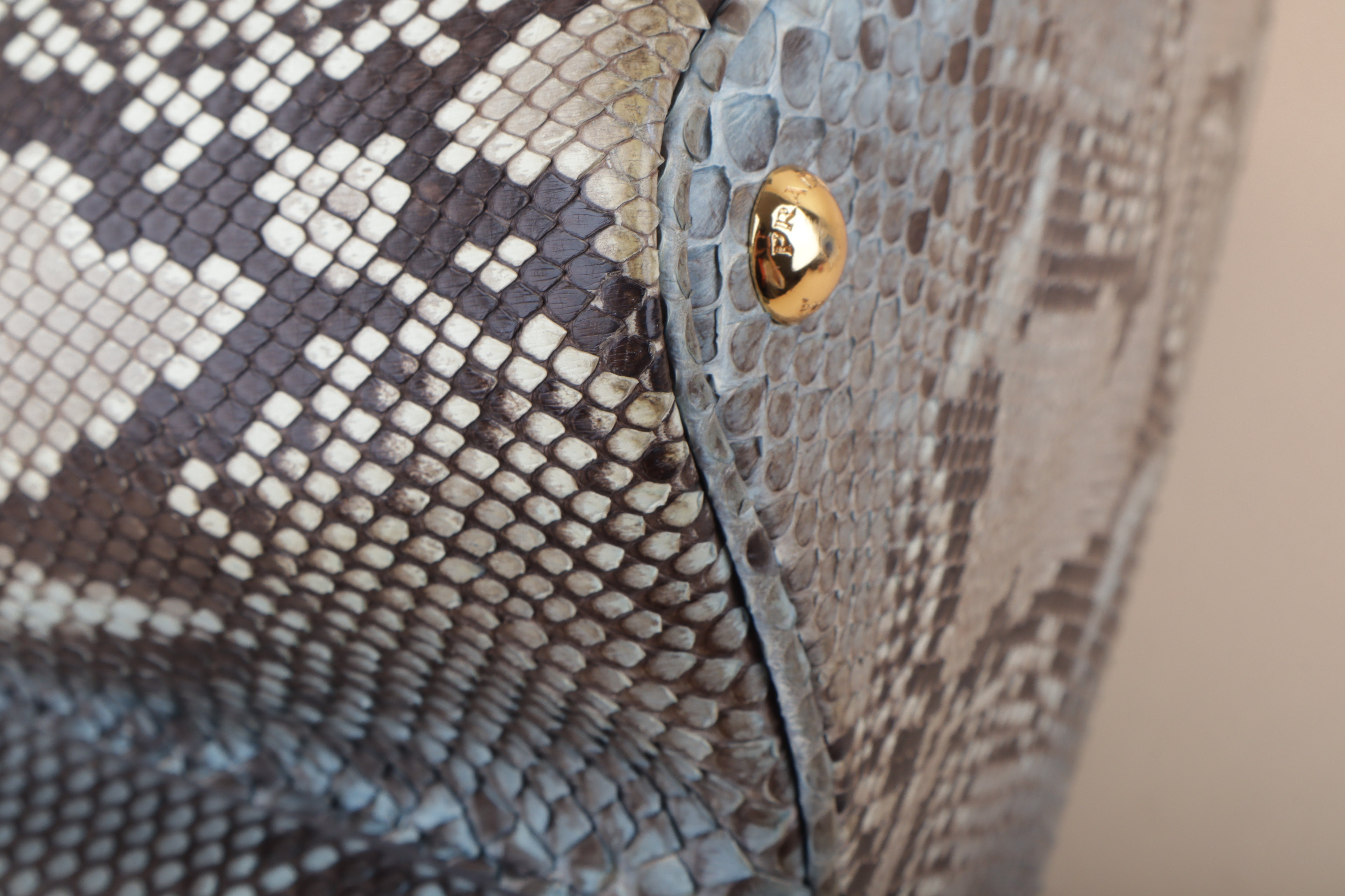 Prada large Bicolor Python tote bag