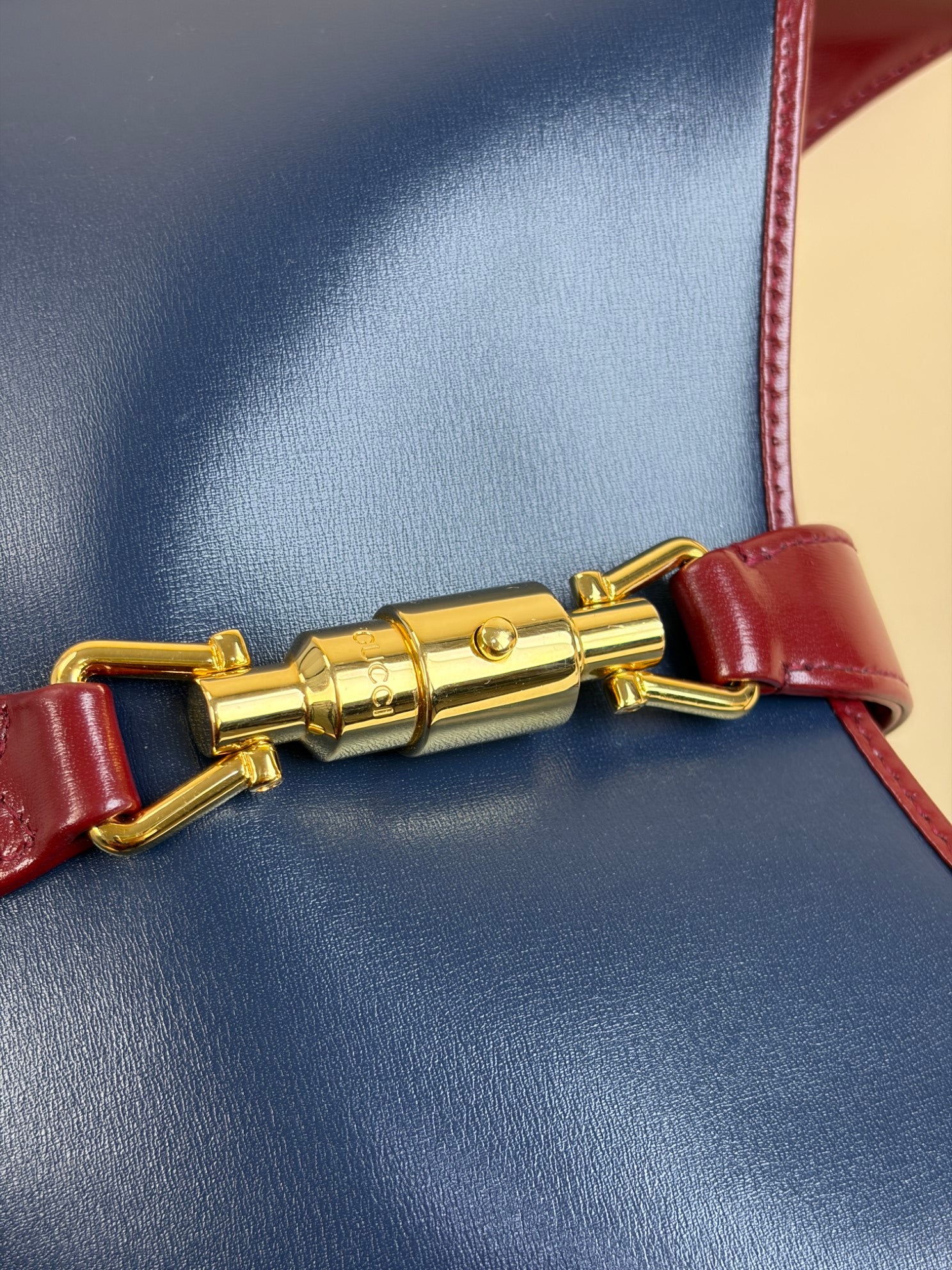 Gucci blue/cherry red Bicolor Jackie 1961 Hobo Bag
