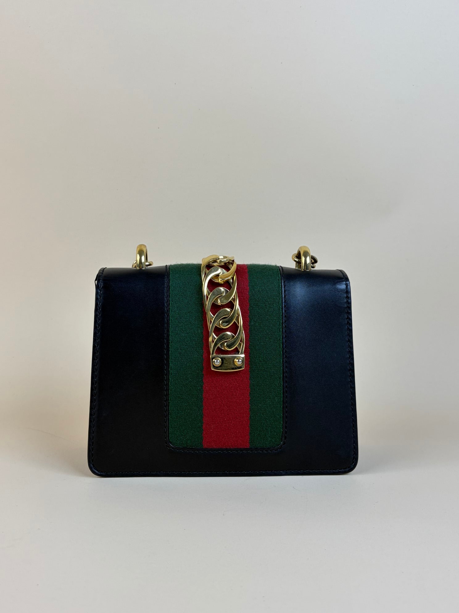 Gucci Black Sylvie mini chain web Ophidia