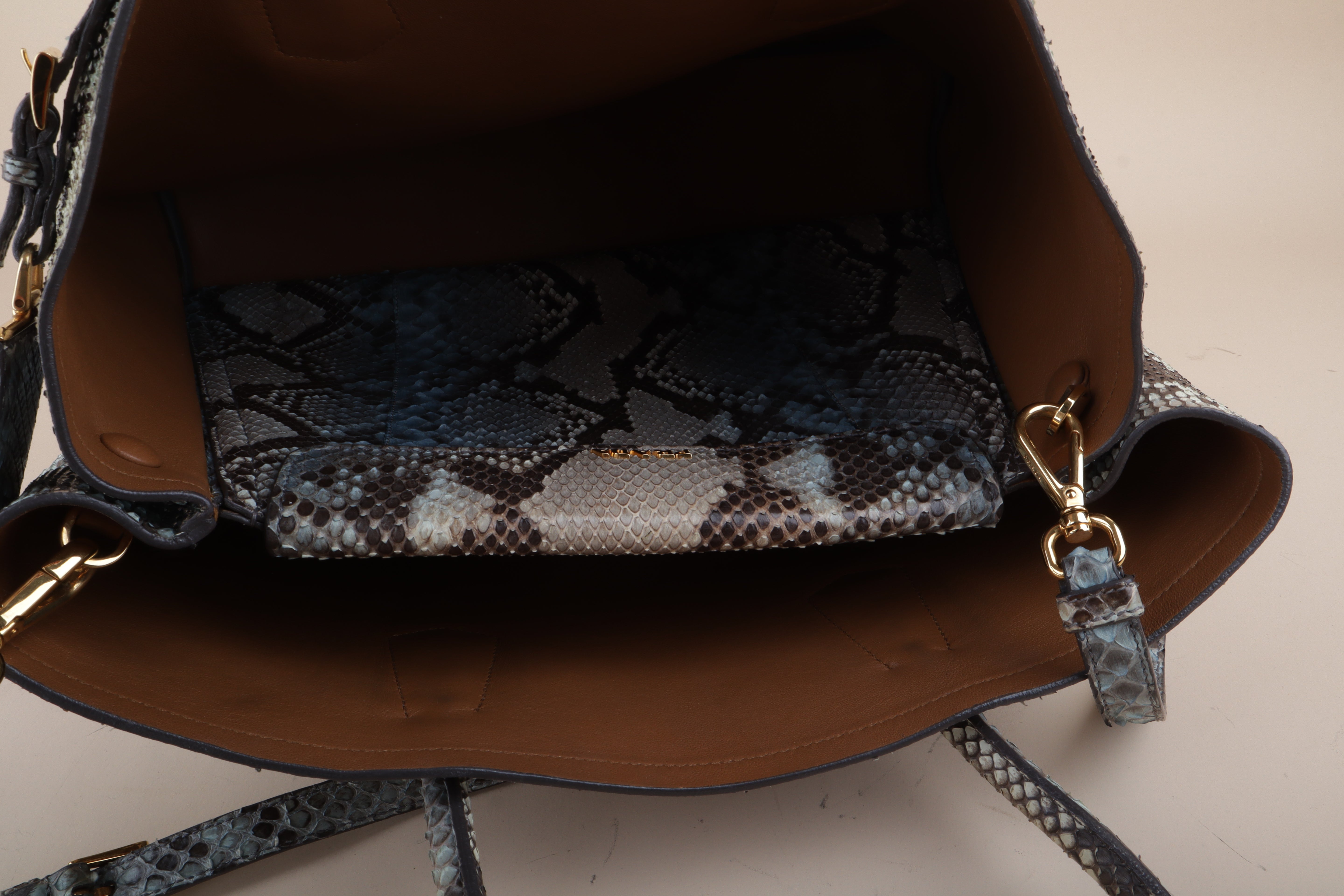 Prada large Bicolor Python tote bag
