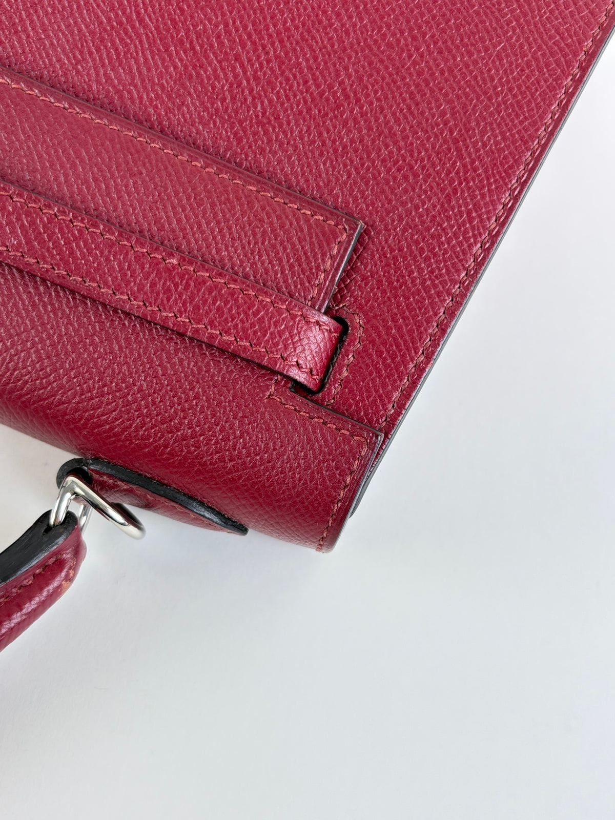 HERMES Kelly Sellier 25 epsom rouge grenat