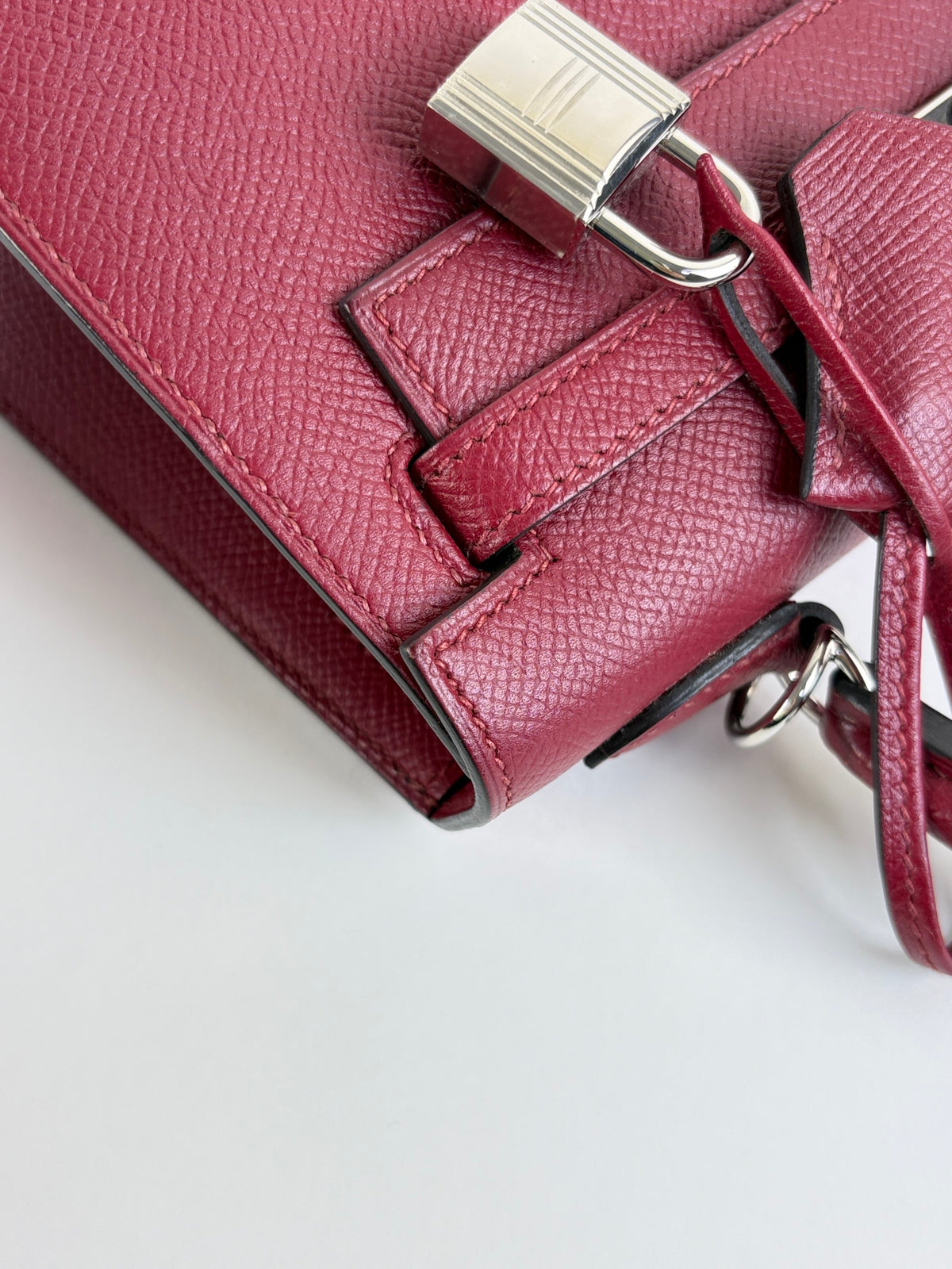 HERMES Kelly Sellier 25 epsom rouge grenat