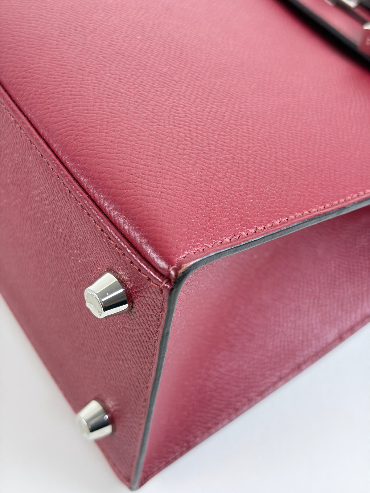 HERMES Kelly Sellier 25 epsom rouge grenat