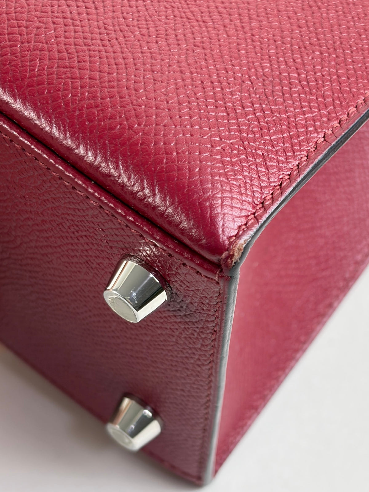 HERMES Kelly Sellier 25 epsom rouge grenat