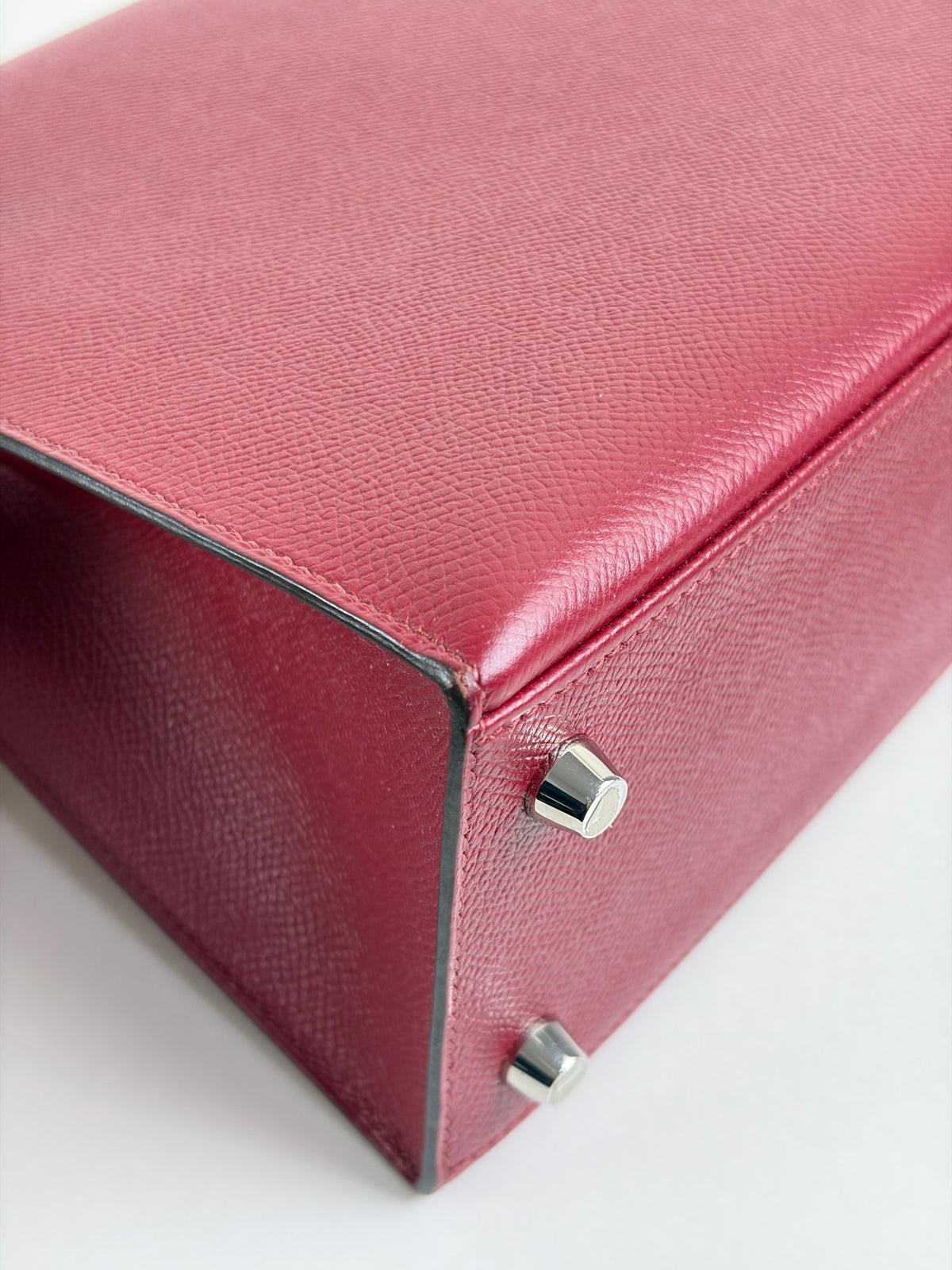 HERMES Kelly Sellier 25 epsom rouge grenat