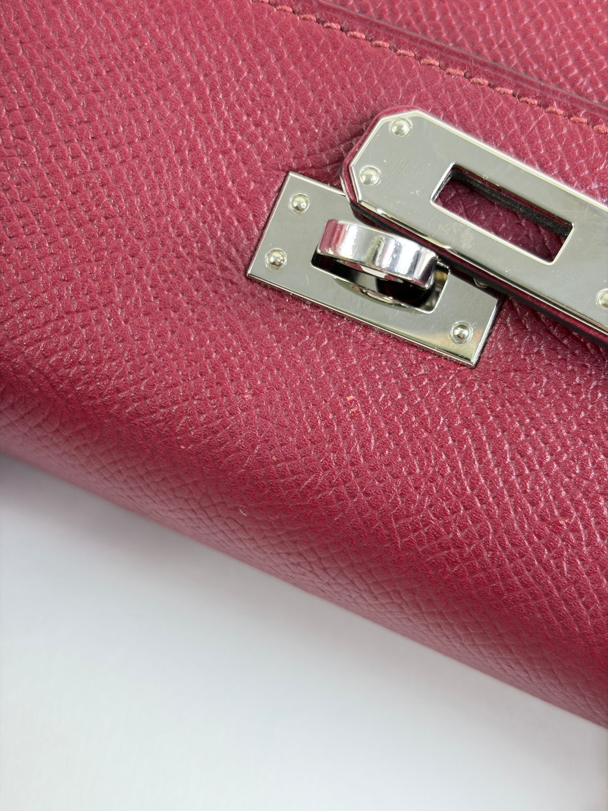 HERMES Kelly Sellier 25 epsom rouge grenat