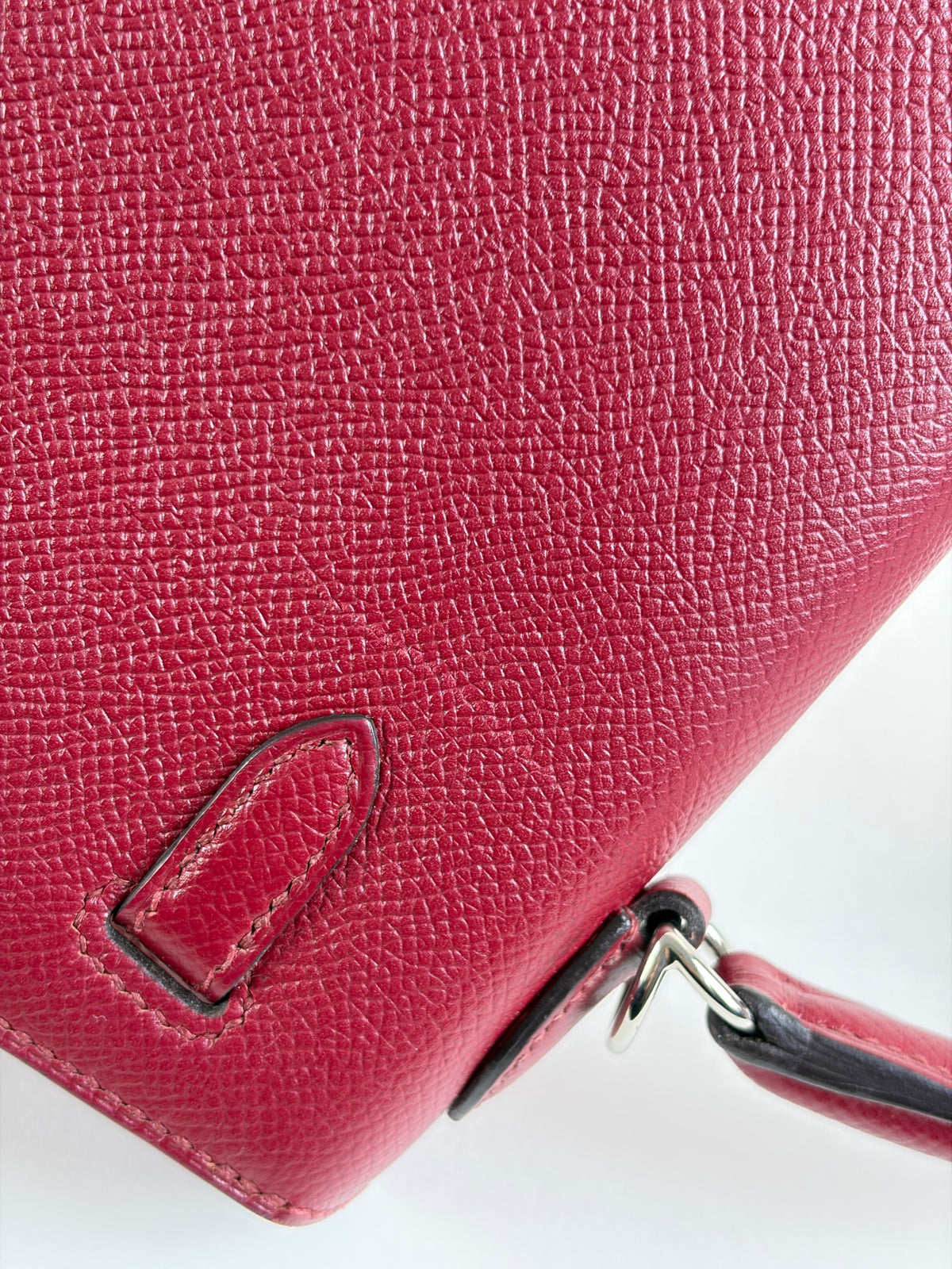 HERMES Kelly Sellier 25 epsom rouge grenat