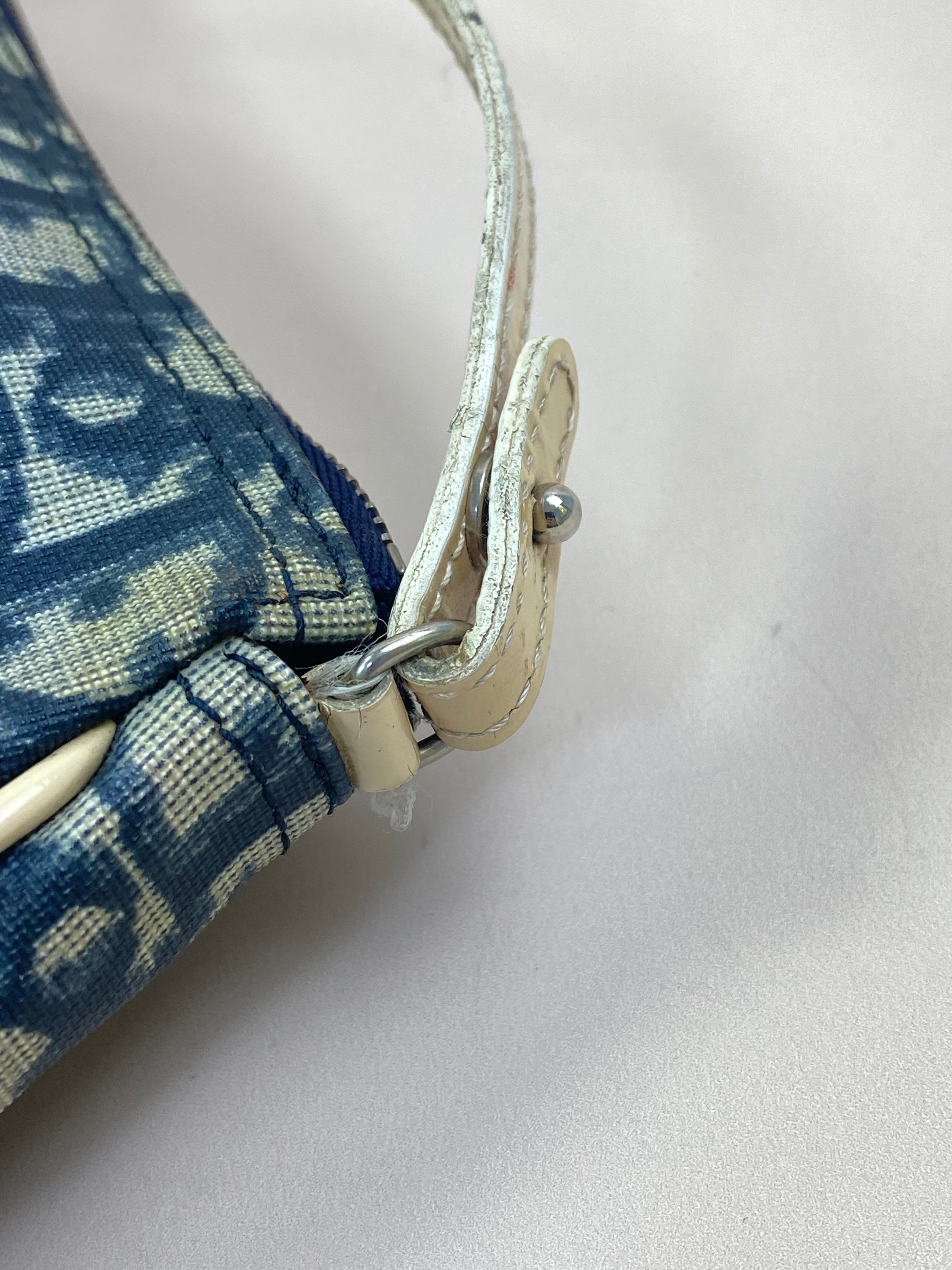 Christian Dior Navy Blue Mini Saddle Oblique Bag