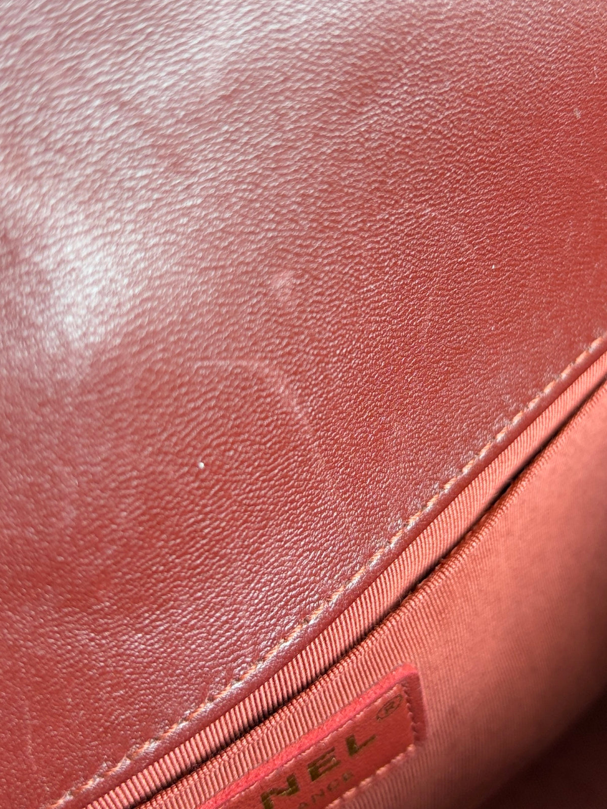 Chanel burgundy boy medium lambskin quilted