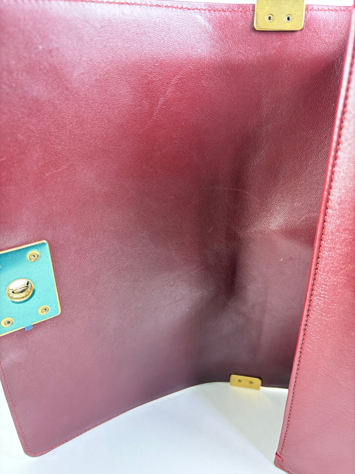 Chanel burgundy boy medium lambskin quilted