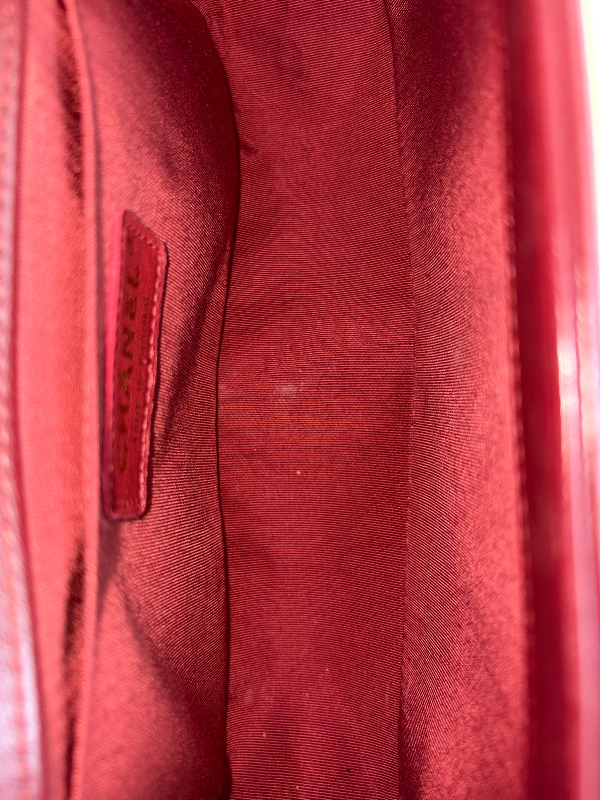 Chanel burgundy boy medium lambskin quilted