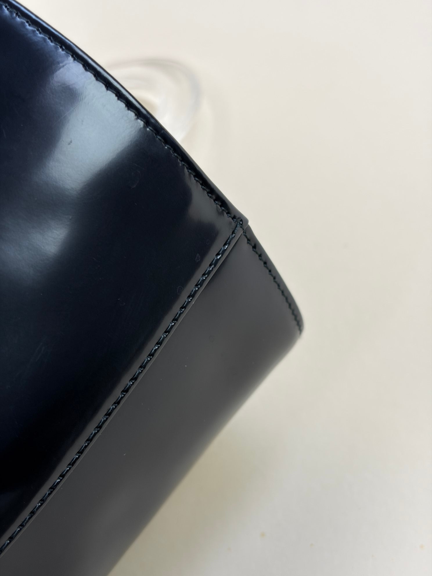 Christian Dior Black Vintage Lady Dior large Bag with Transparent Handle