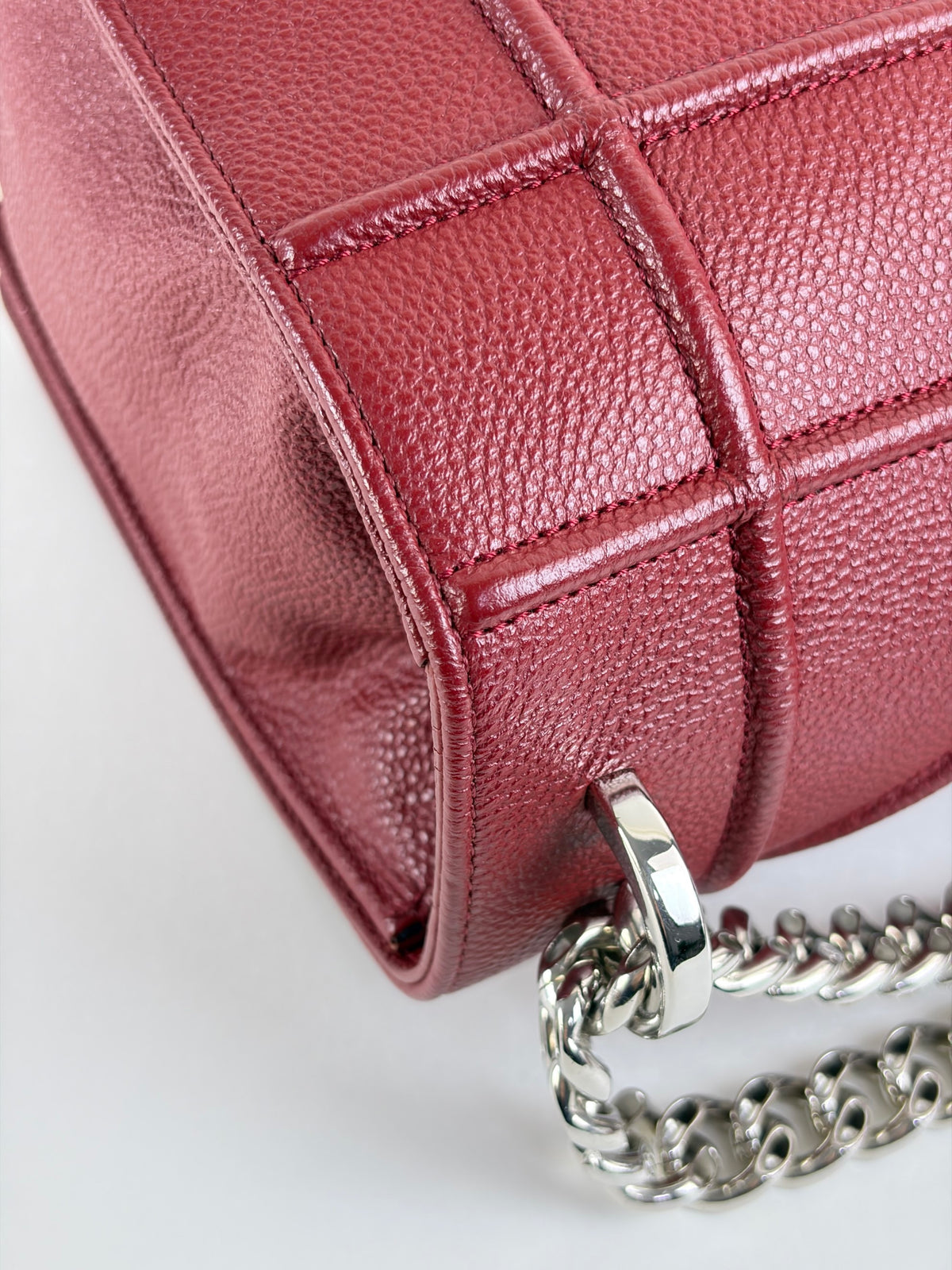 Christian Dior dark red grained Diorama large Flap Bag